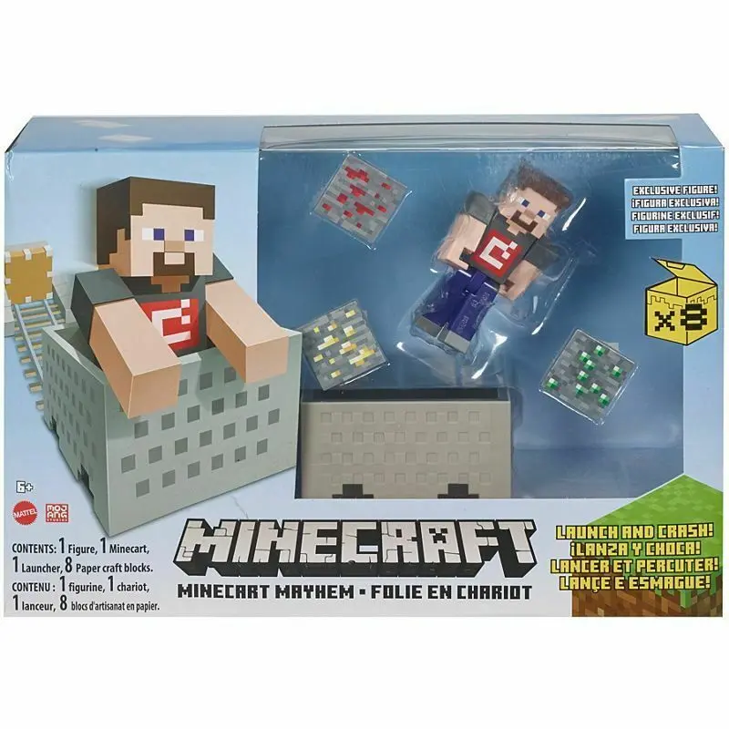 Minecraft Explosive Wagon Steve Figur Produktfoto