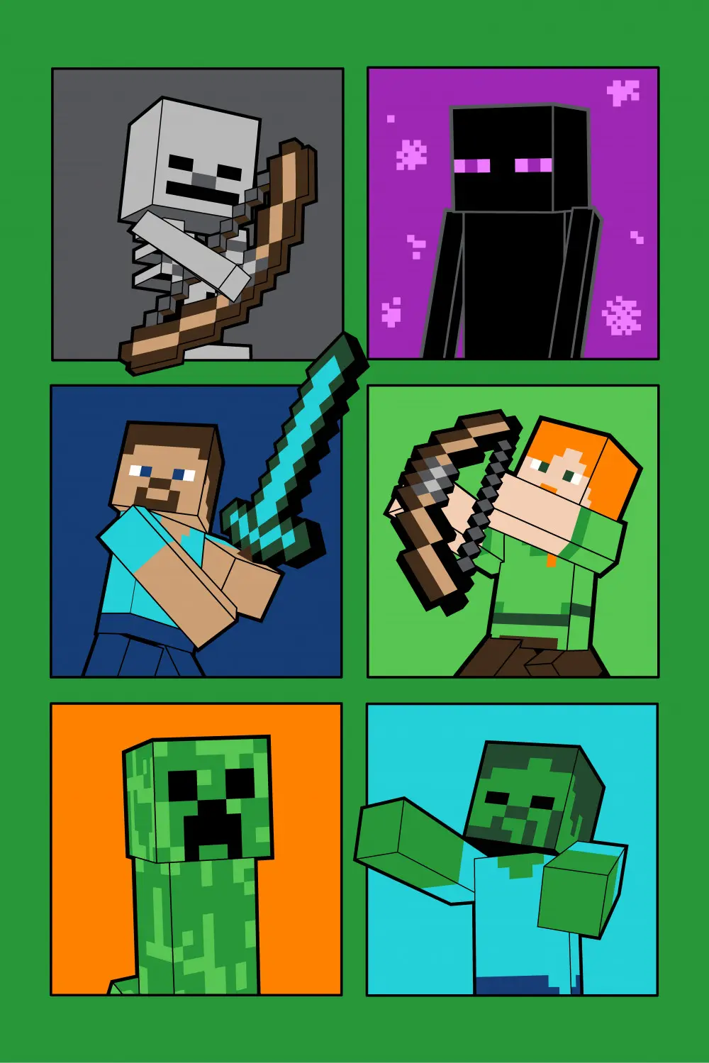 Minecraft Fight Badges Fleecedecke 100*150cm Produktfoto