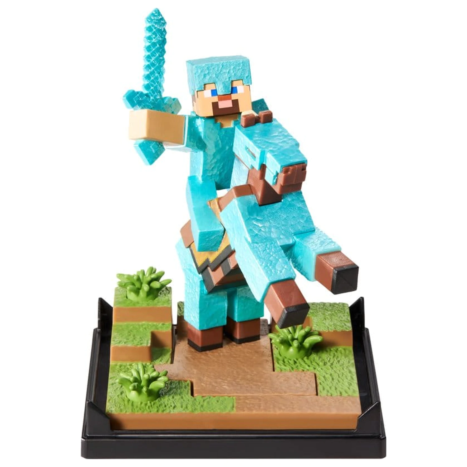 Minecraft Figur Diorama Diamant Rüstung Steve und Pferd 18 cm Produktfoto