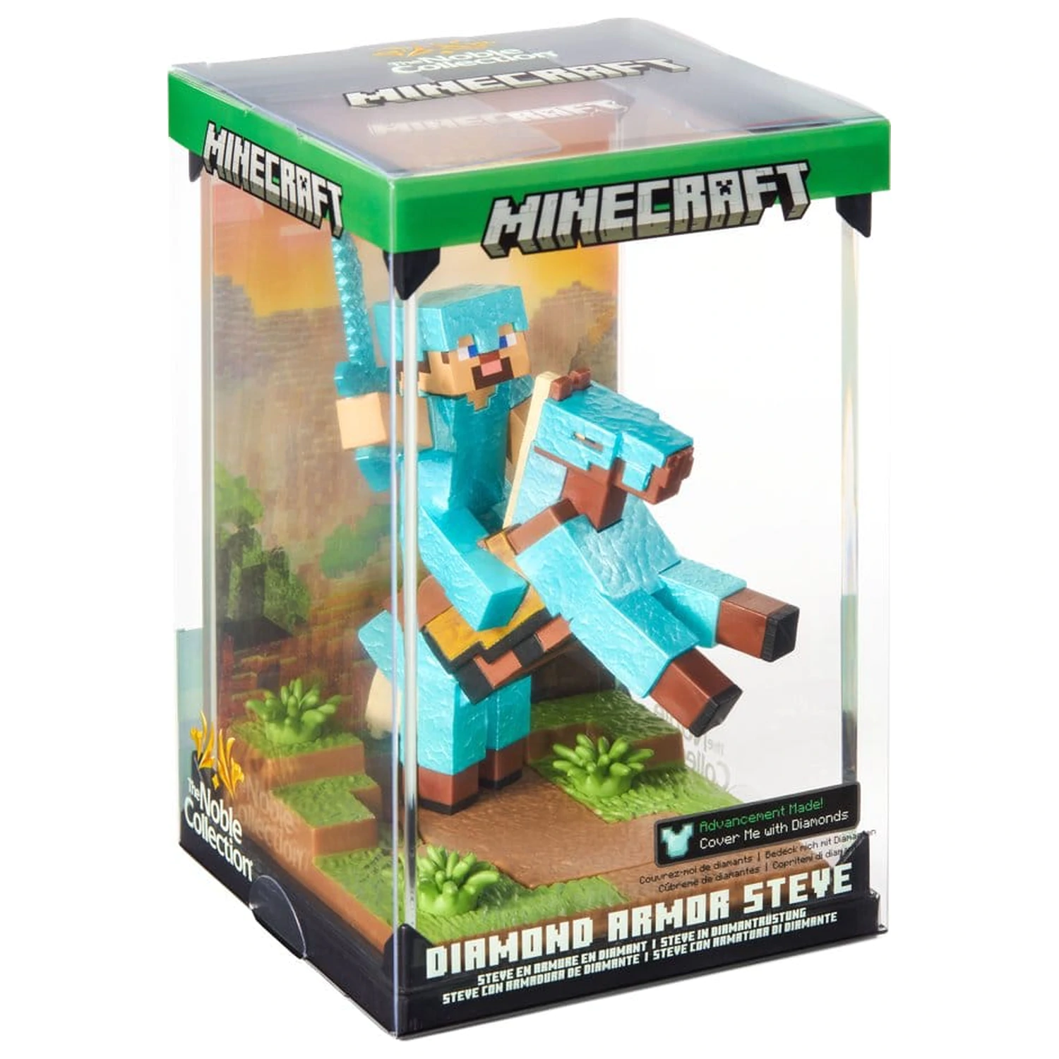 Minecraft Figur Diorama Diamant Rüstung Steve und Pferd 18 cm Produktfoto