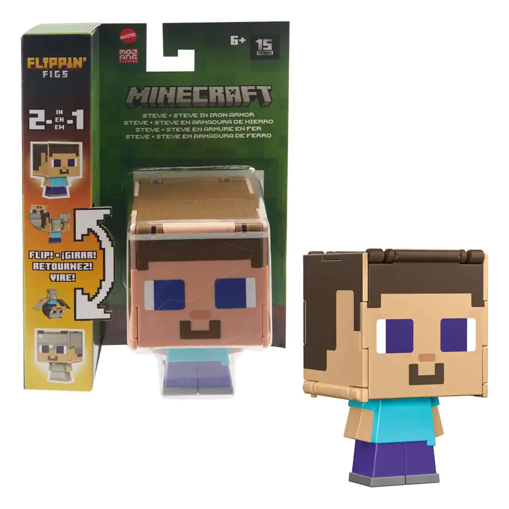 Minecraft Flippin Actionfigur Steve & Steve in Eisenrüstung Produktfoto