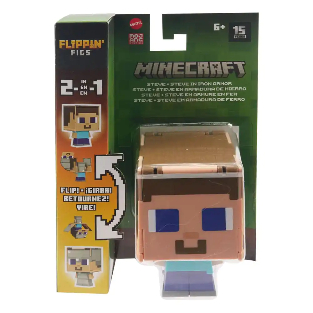 Minecraft Flippin Actionfigur Steve & Steve in Eisenrüstung Produktfoto