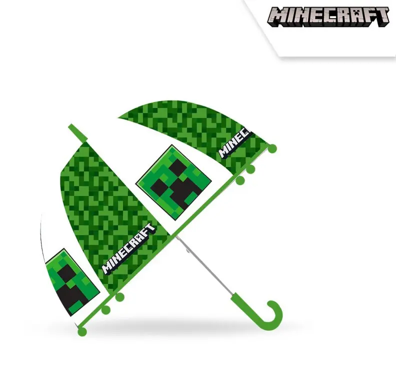Minecraft Kinder transparenter halbautomatischer Regenschirm Ø70 cm Produktfoto