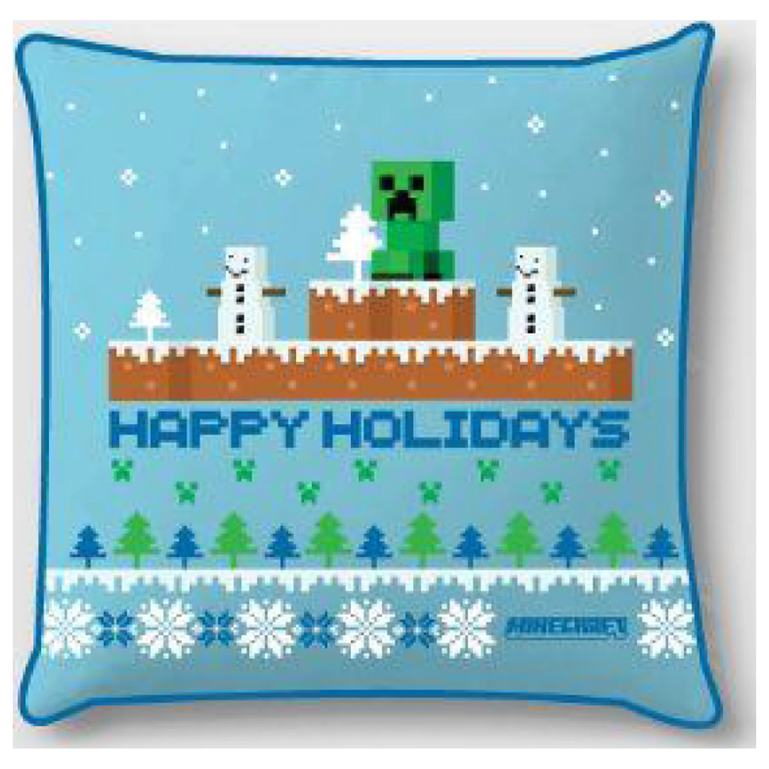 Minecraft Happy Holidays Christmas Kissenbezug Produktfoto