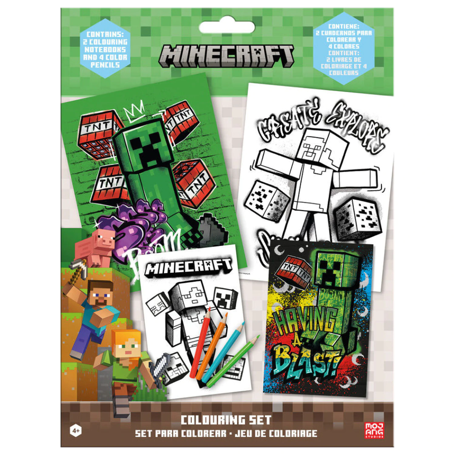 Minecraft Having a Blast Malset mit Stickern Produktfoto