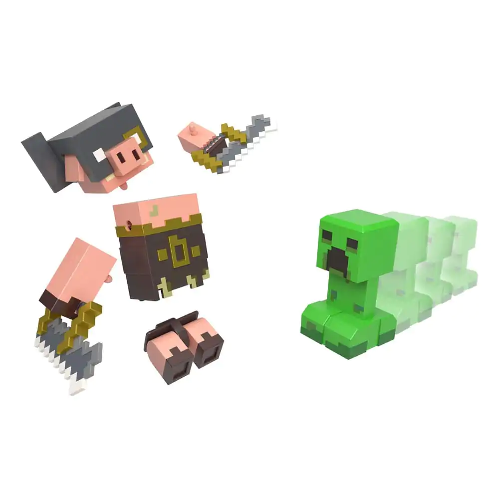 Minecraft Legends Actionfiguren 2er-Pack Creeper vs Piglin Bruiser 8 cm Produktfoto
