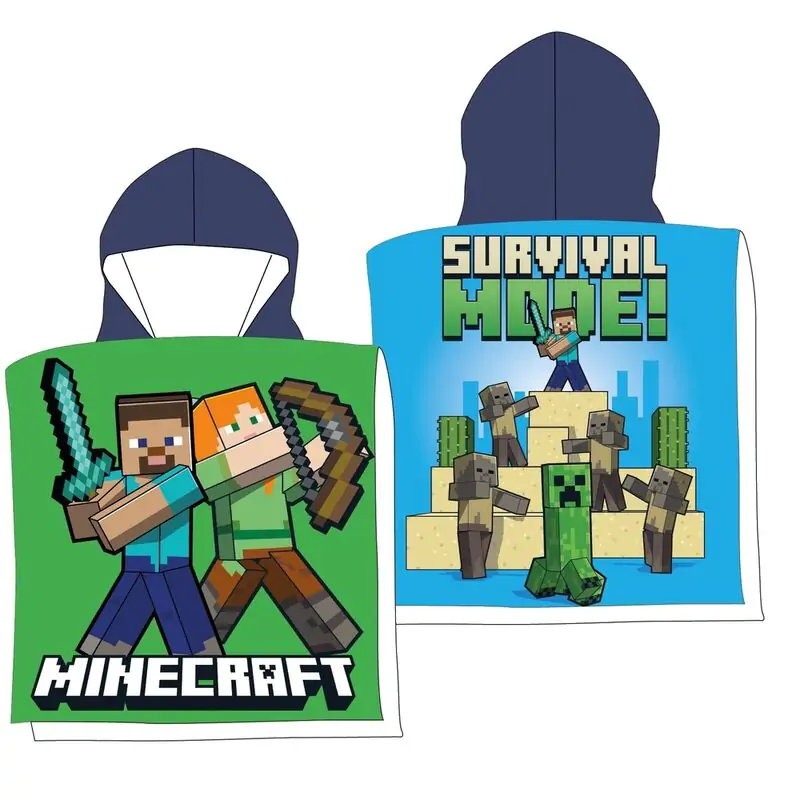 Minecraft Microfaser Poncho Strandtuch Produktfoto