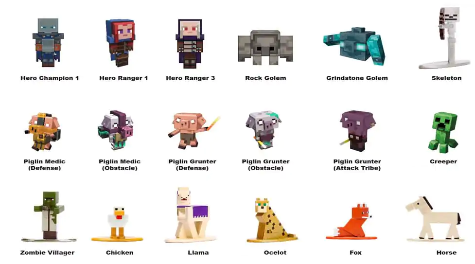 Minecraft Nano Metalfigs Diecast Minifiguren 18-er Pack Wave 9 4 cm Produktfoto