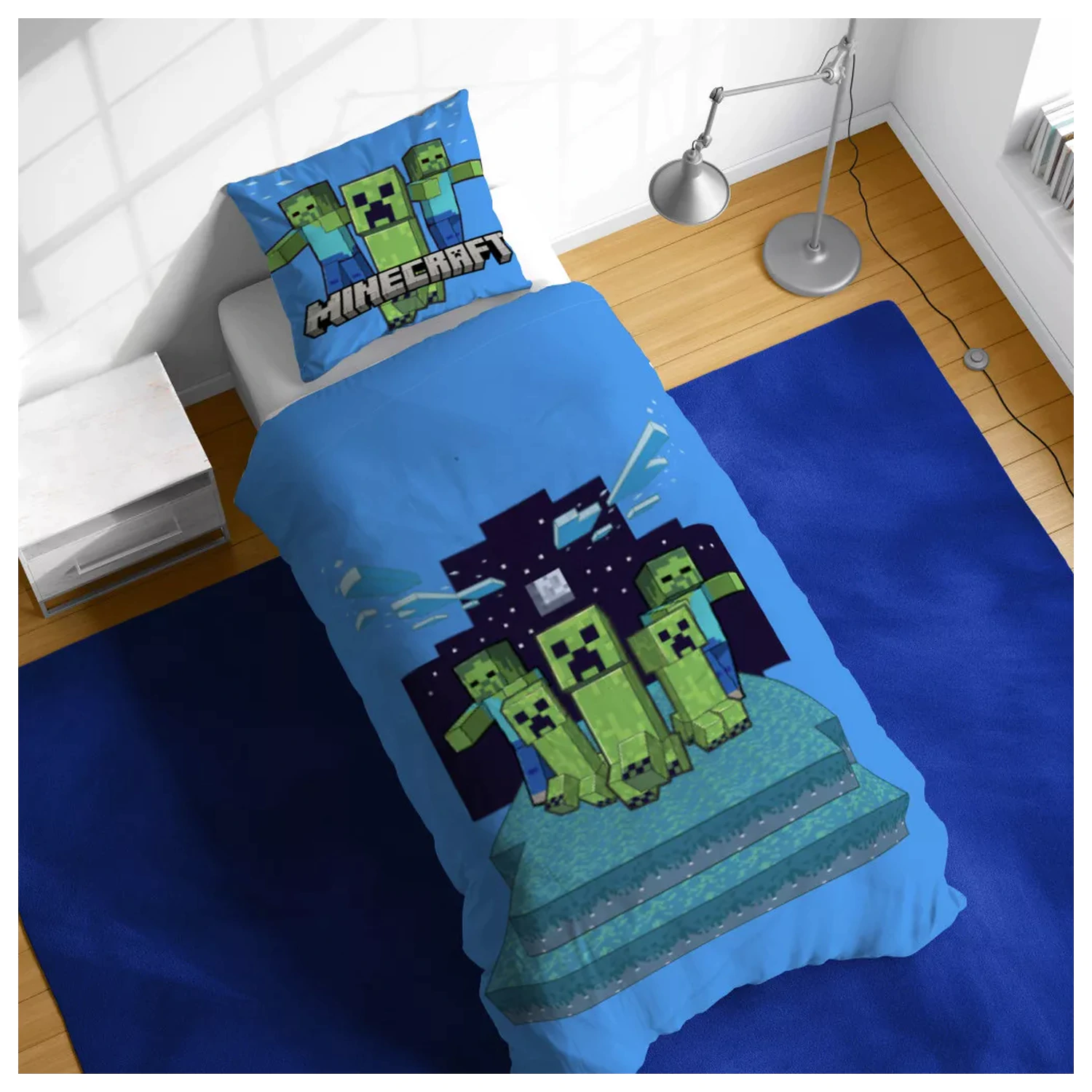 Minecraft Nachtschemata Bettbezug Produktfoto