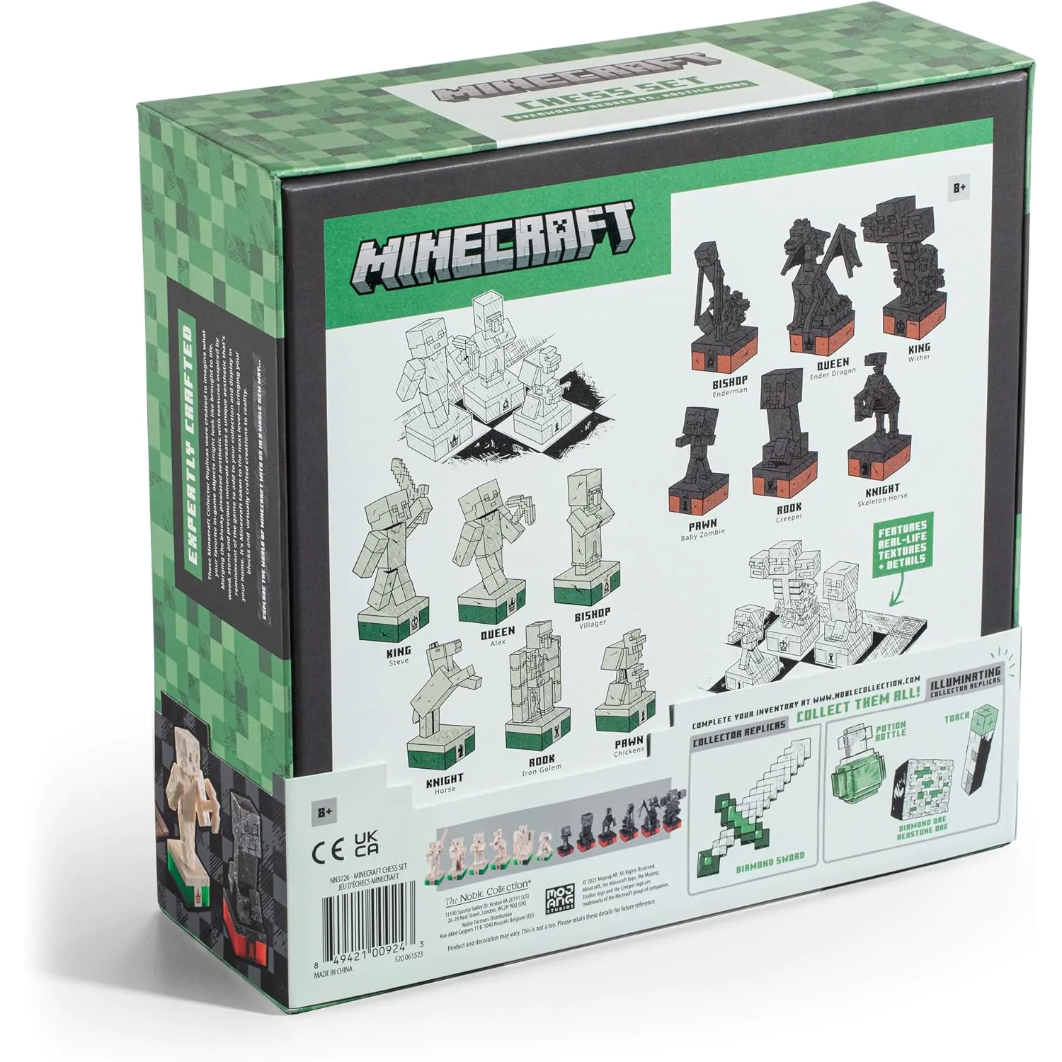 Minecraft Schachspiel Overworld Heroes vs. Hostile Mobs Produktfoto