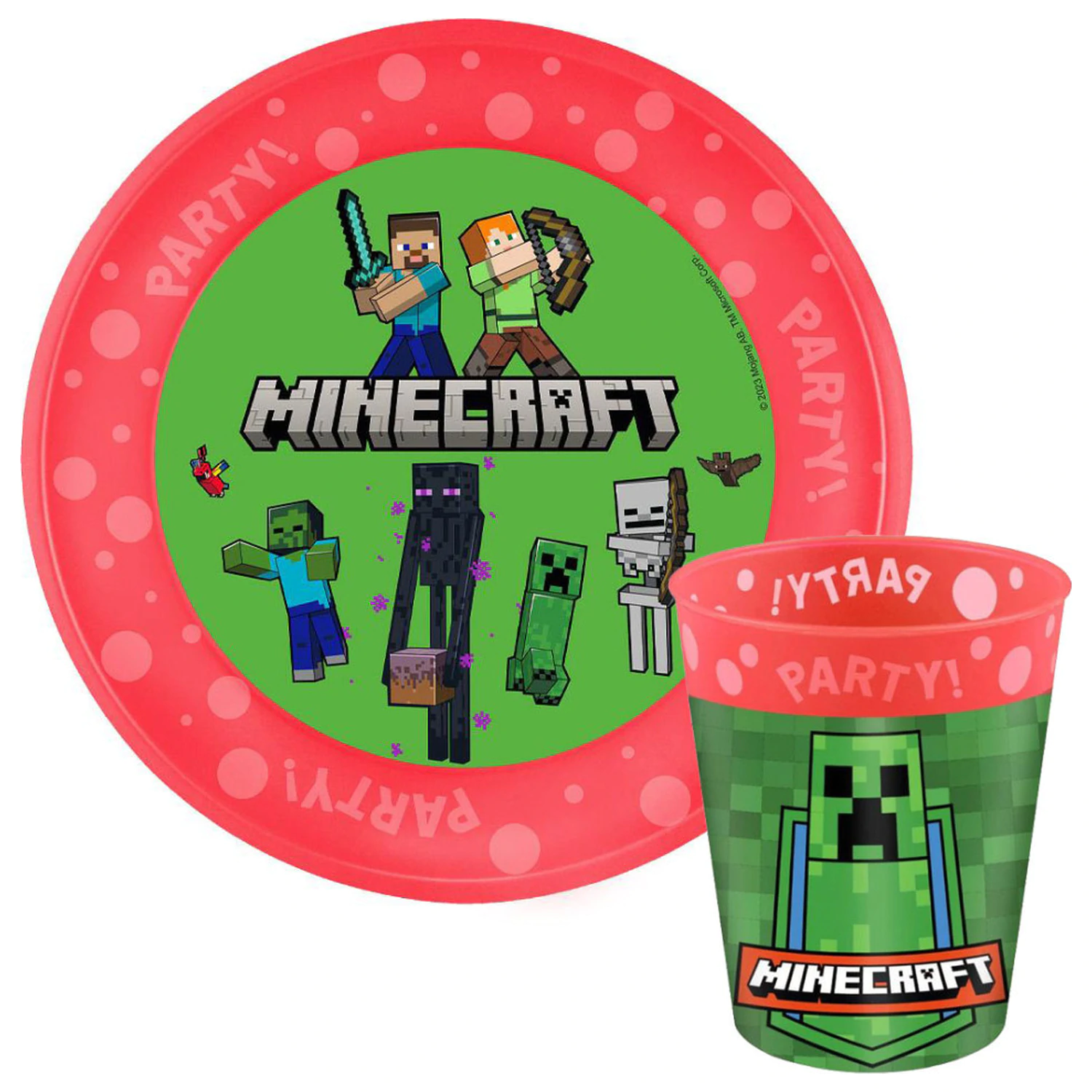 Minecraft Party Mikro Plastik Set Produktfoto