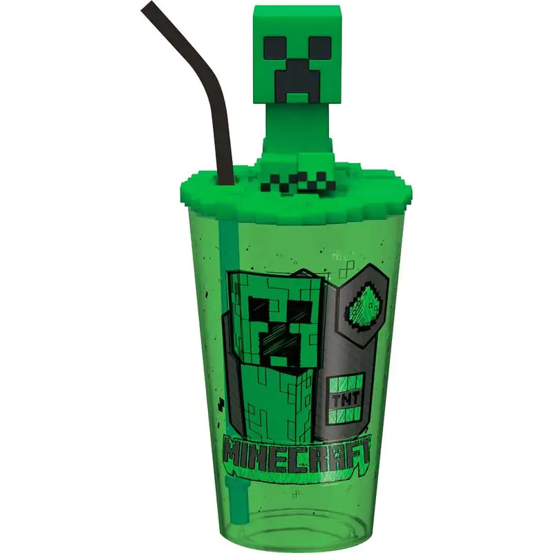 Minecraft Glas und 3D Topper 500ml Produktfoto