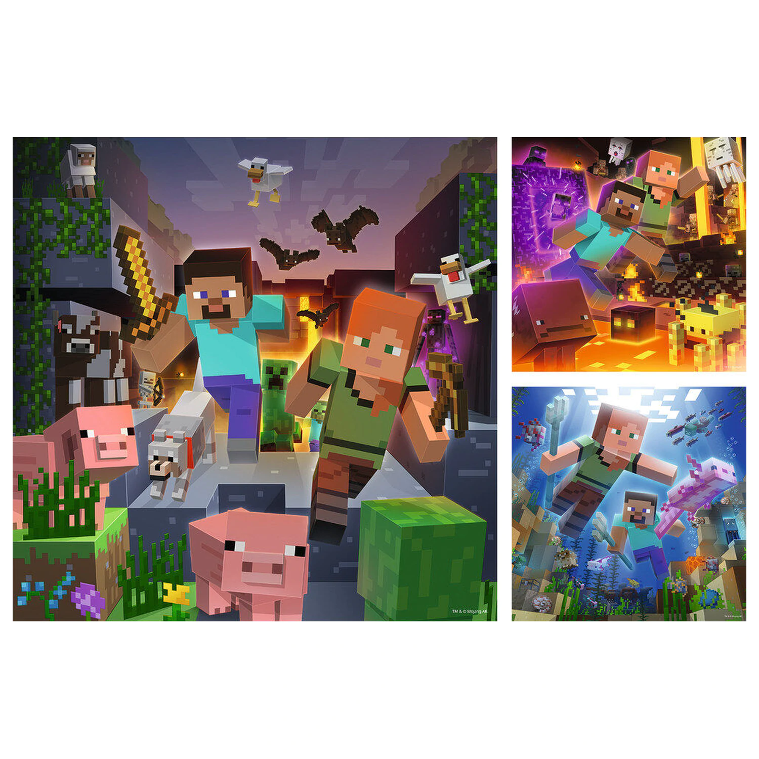Minecraft puzzle 3x49St Produktfoto