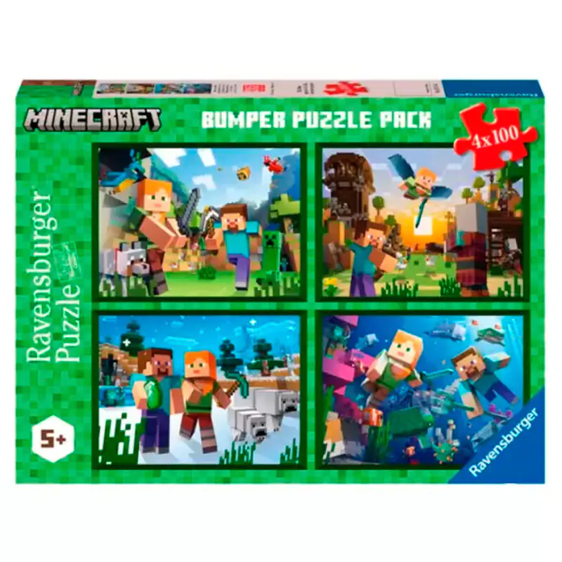 Minecraft Puzzle 4x100St Produktfoto