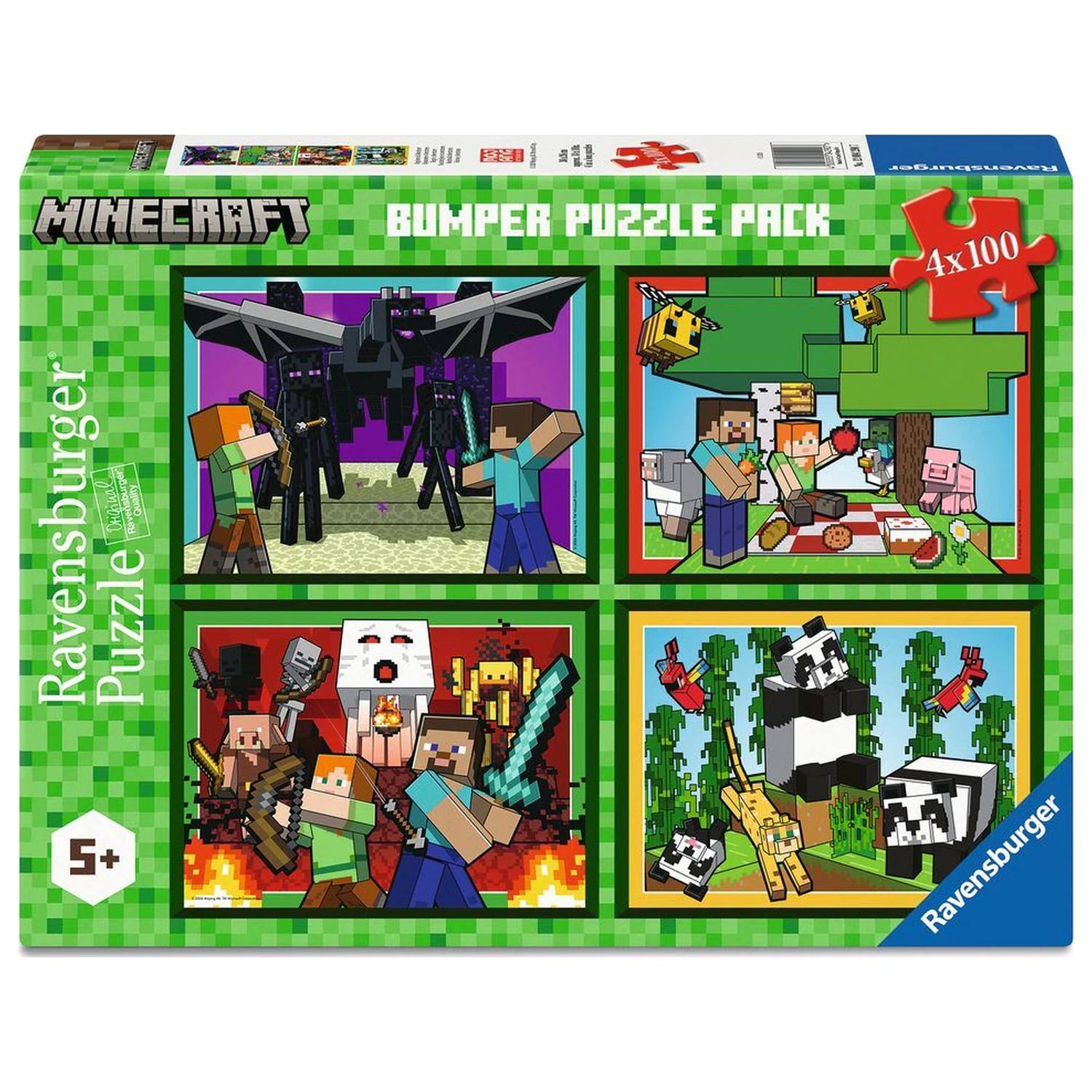 Minecraft Puzzle 4x100 Teile Produktfoto