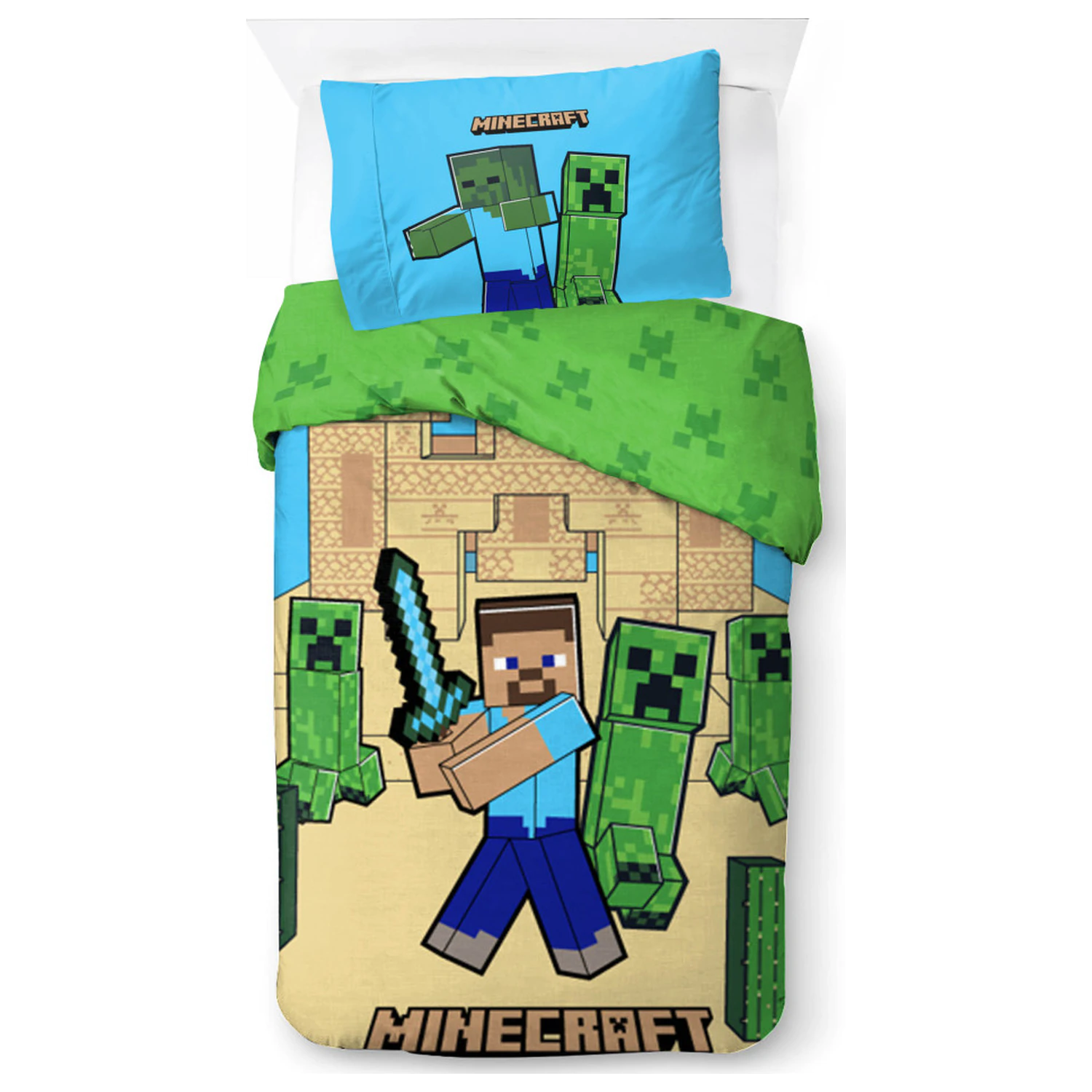 Minecraft Sand Castles Bettbezug Produktfoto