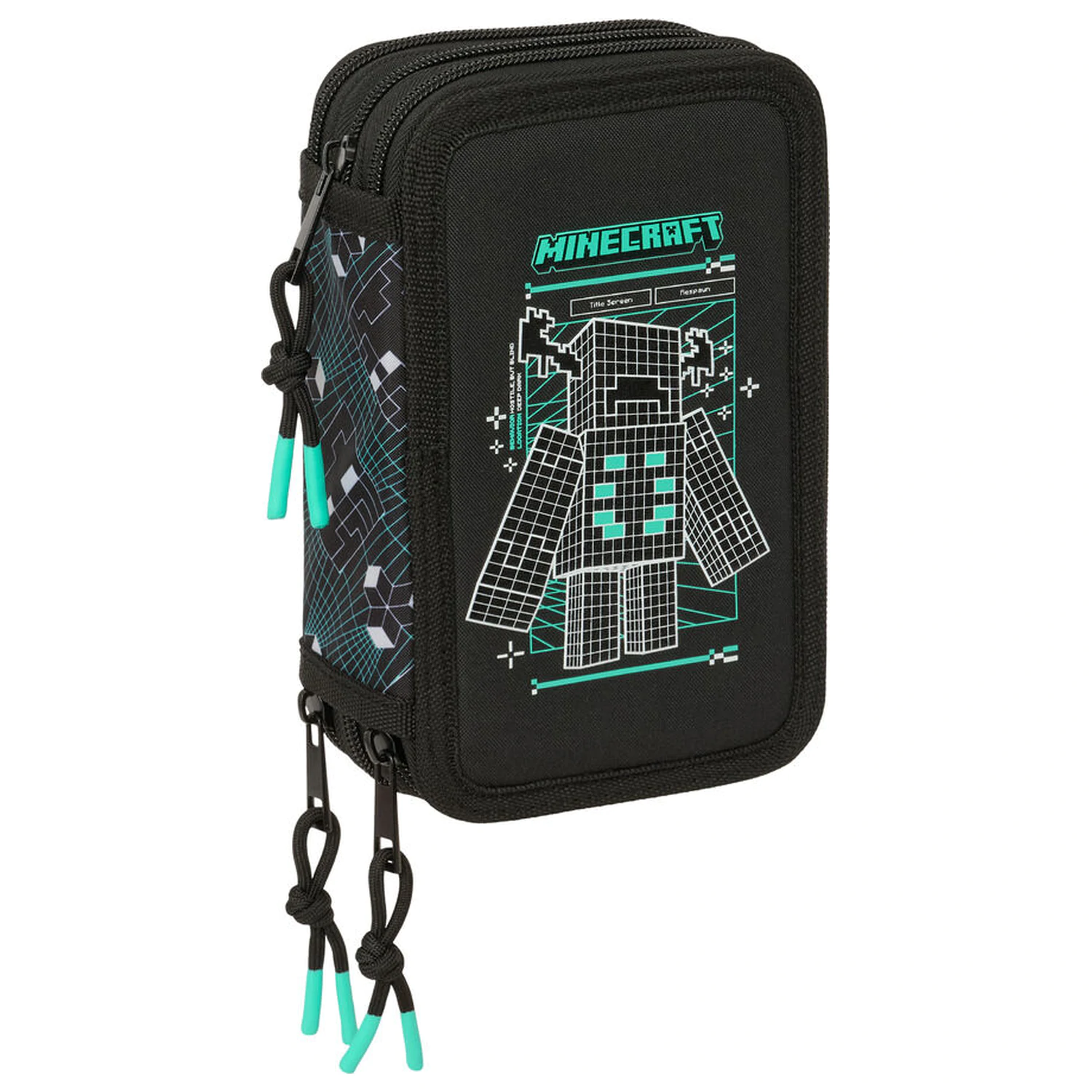 Minecraft dreifach Federmäppchen 37-teilig Produktfoto