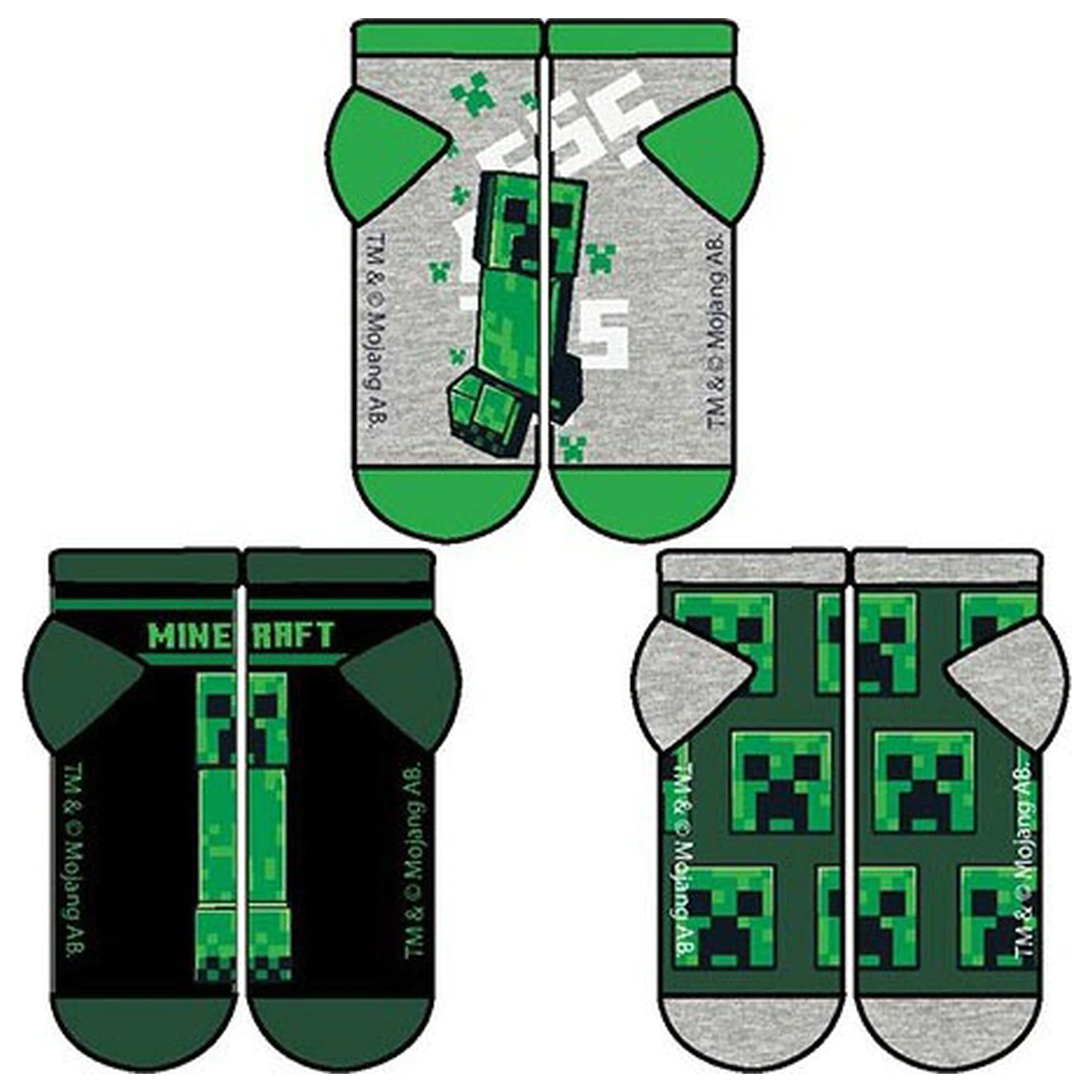 Minecraft Sneaky Blocks Kinder Geheim Socken 35/38 Produktfoto