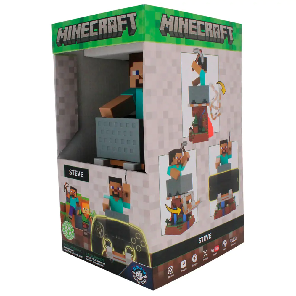 Minecraft Steve Controller/Telefonhalter Cable Guy Figur 20cm Produktfoto