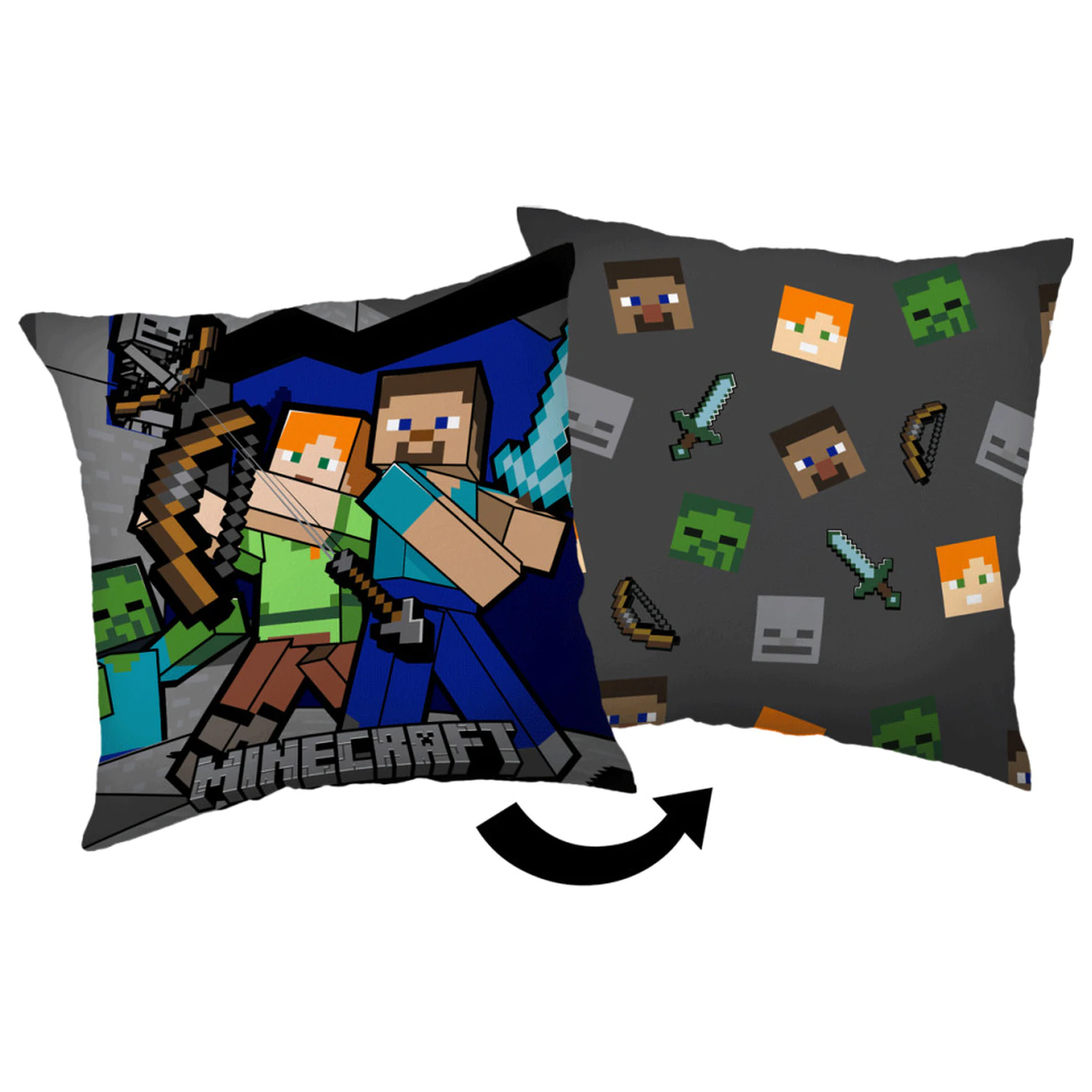 Minecraft Survival Mode Kissen, dekoratives Kissen 40x40 cm Produktfoto