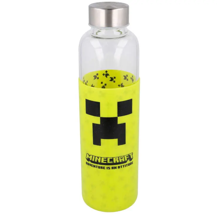 Minecraft Glasflasche mit Silikondeckel 585ml termékfotó