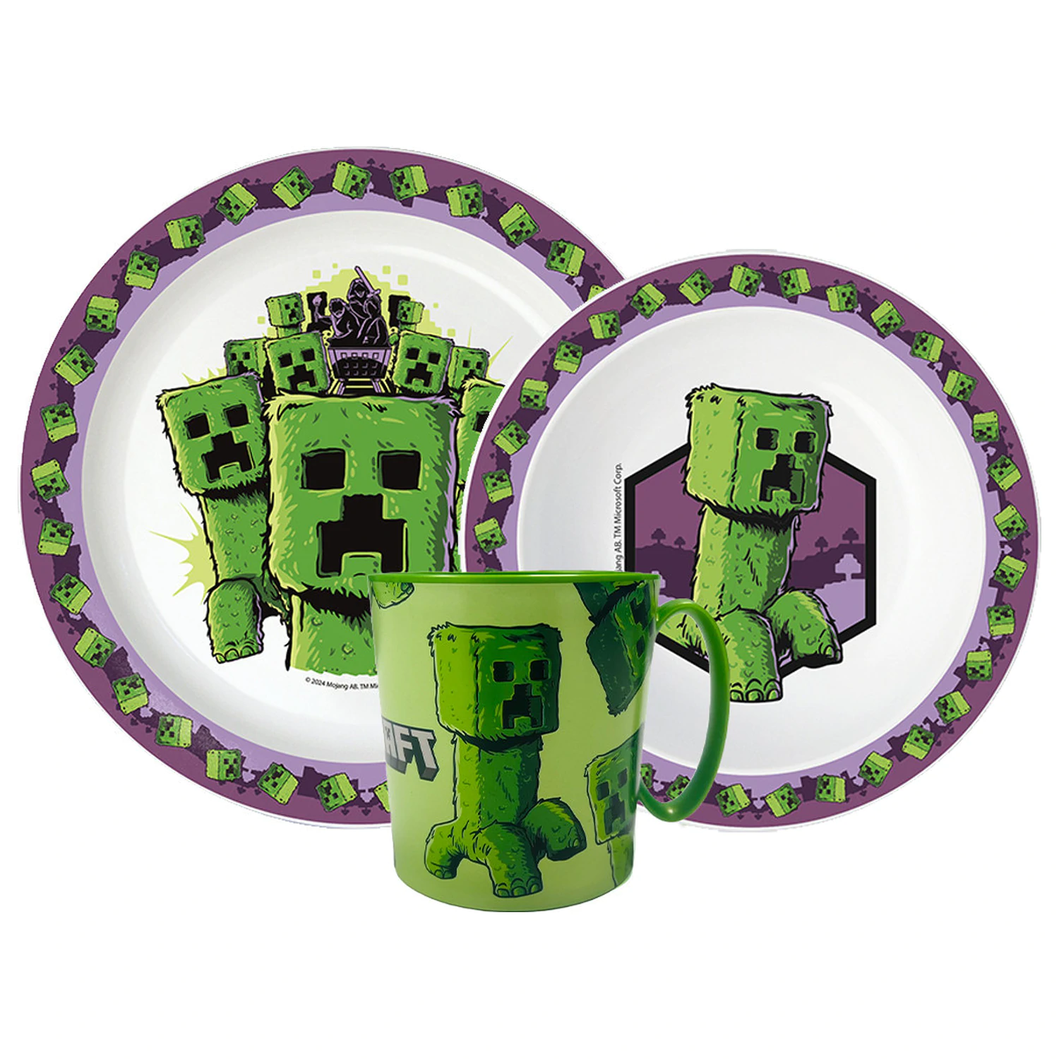 Minecraft The Movie Geschirr Set, Mikro Kunststoff Set mit Becher Produktfoto