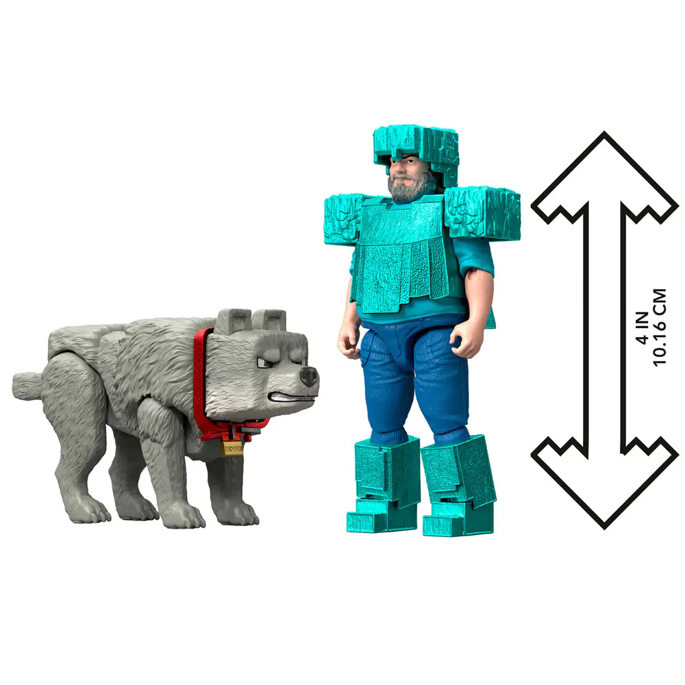 Minecraft The Movie Steve & Wolf Set 2 Figuren Produktfoto