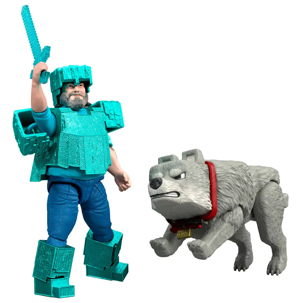 Minecraft The Movie Steve & Wolf Set 2 Figuren Produktfoto