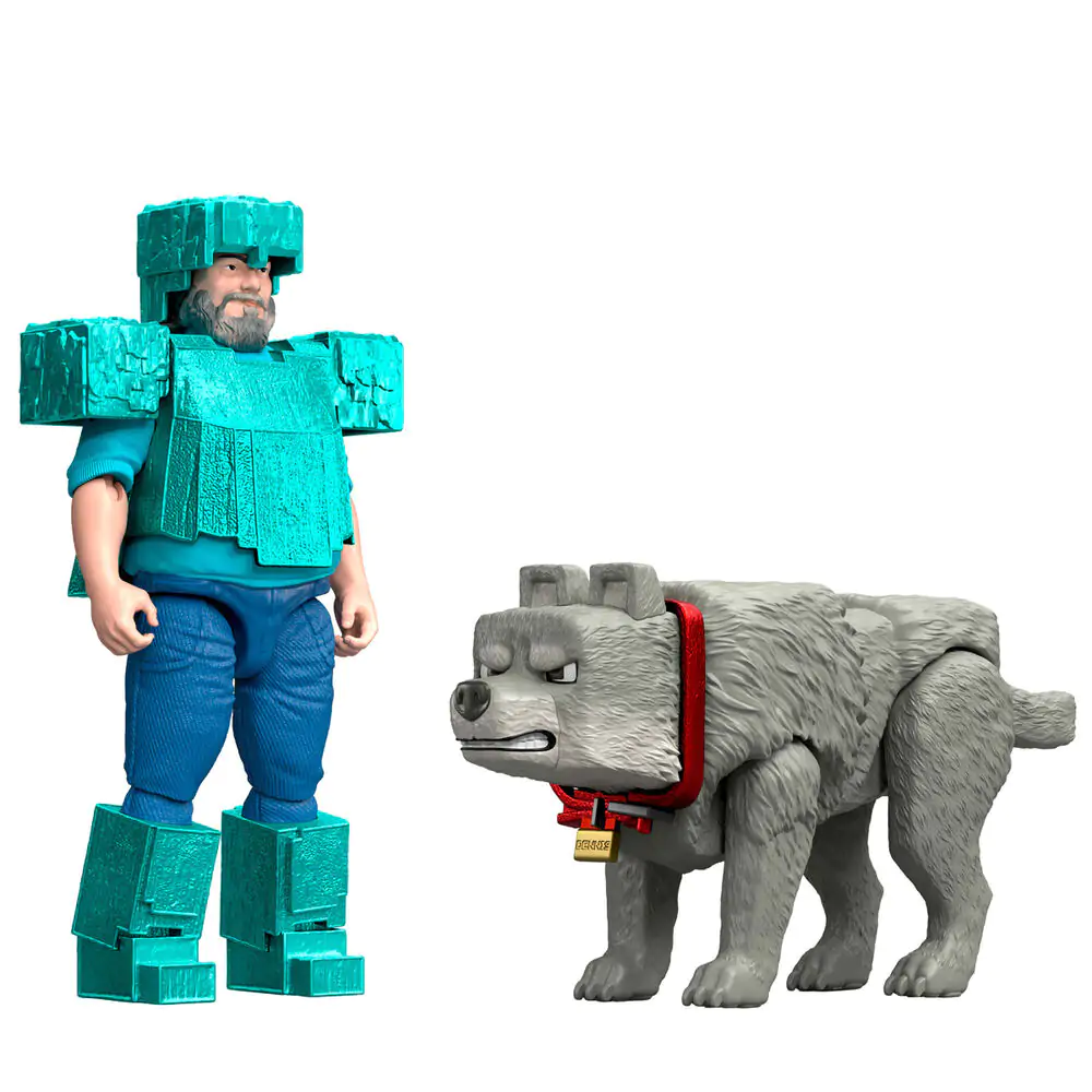 Minecraft The Movie Steve & Wolf Set 2 Figuren Produktfoto