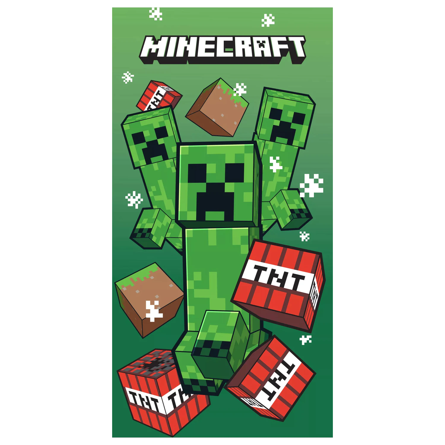 Minecraft TNT Creepers Handtuch 70x140cm Produktfoto
