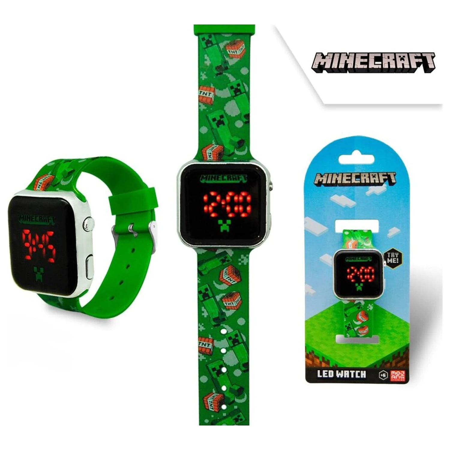 Minecraft TNT digitale LED-Armbanduhr Produktfoto