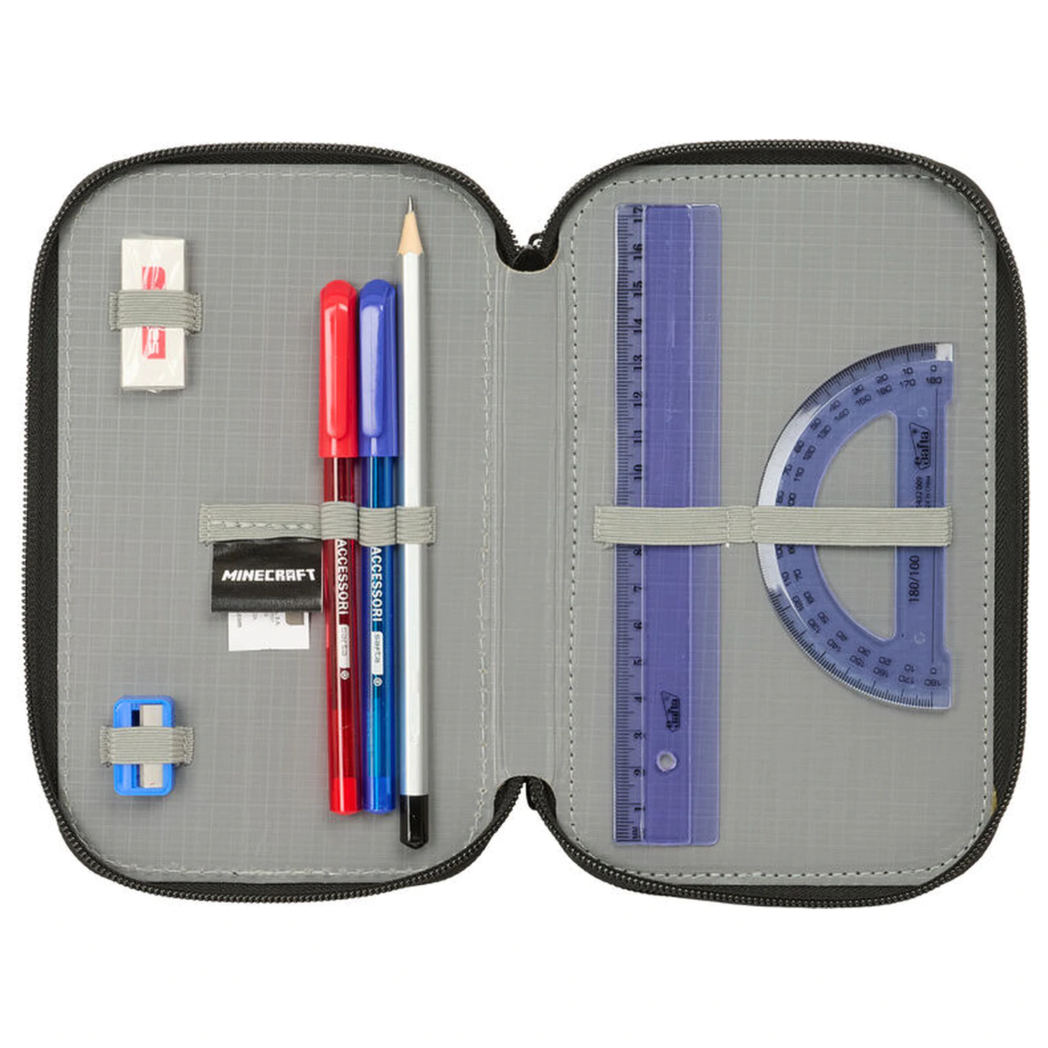 Minecraft dreifaches Federpenal 37tlg. Produktfoto
