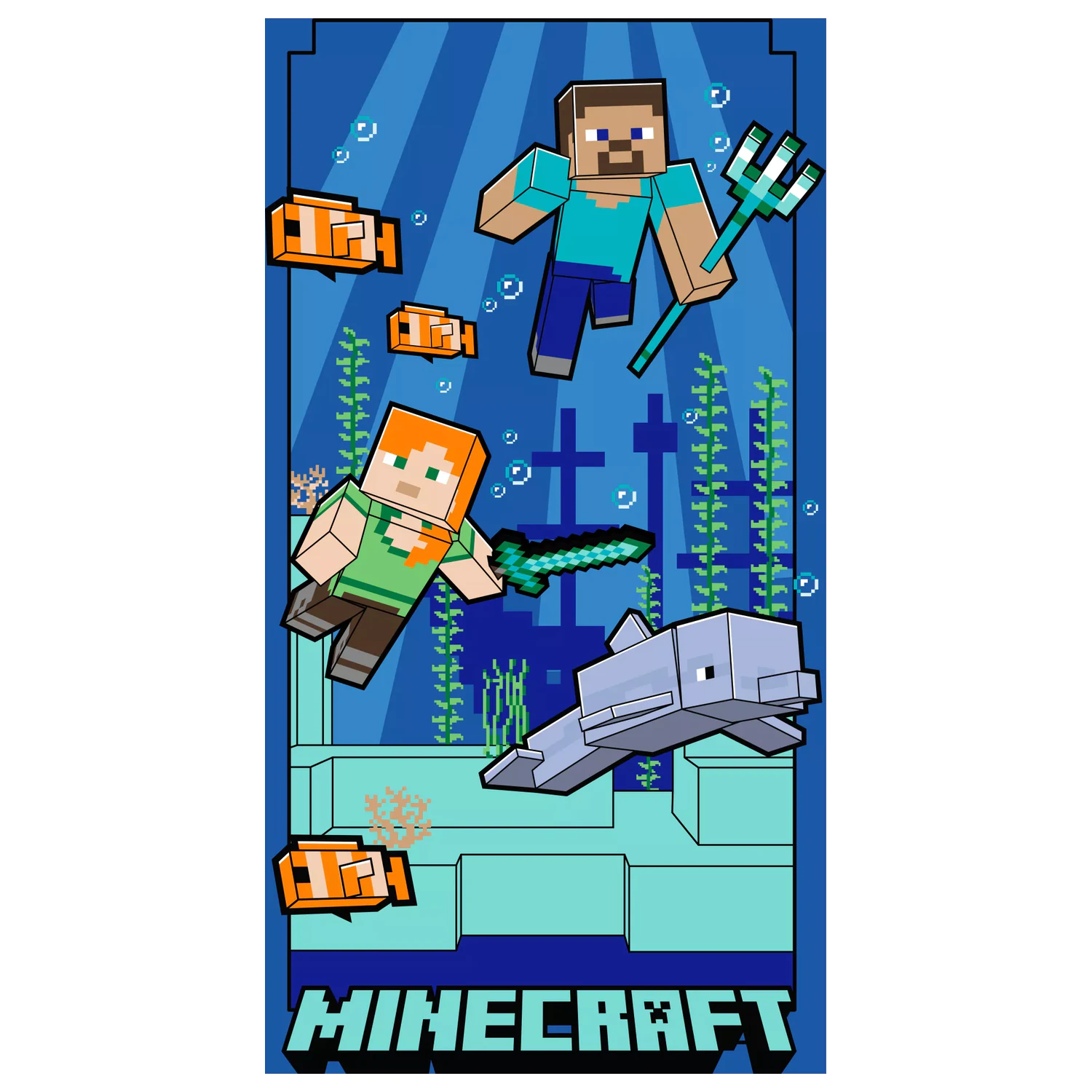 Minecraft Underwater Handtuch 70x140cm Produktfoto