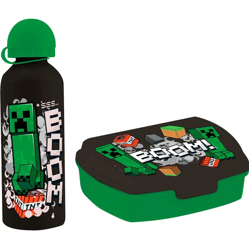 Minecraft Lunchbox und Aluminium Flasche 500ml termékfotó