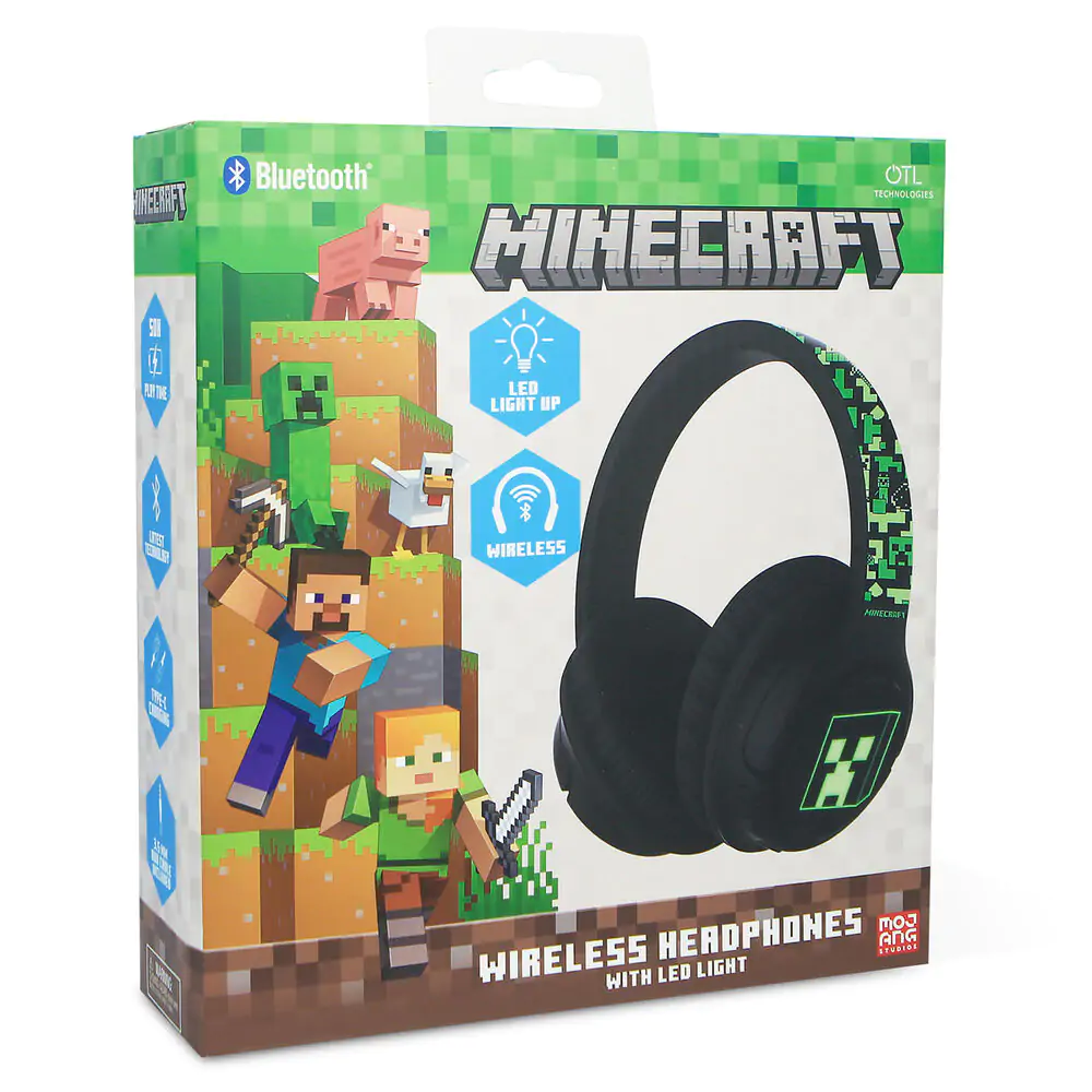 Minecraft kabellos LED Kopfhörer Produktfoto