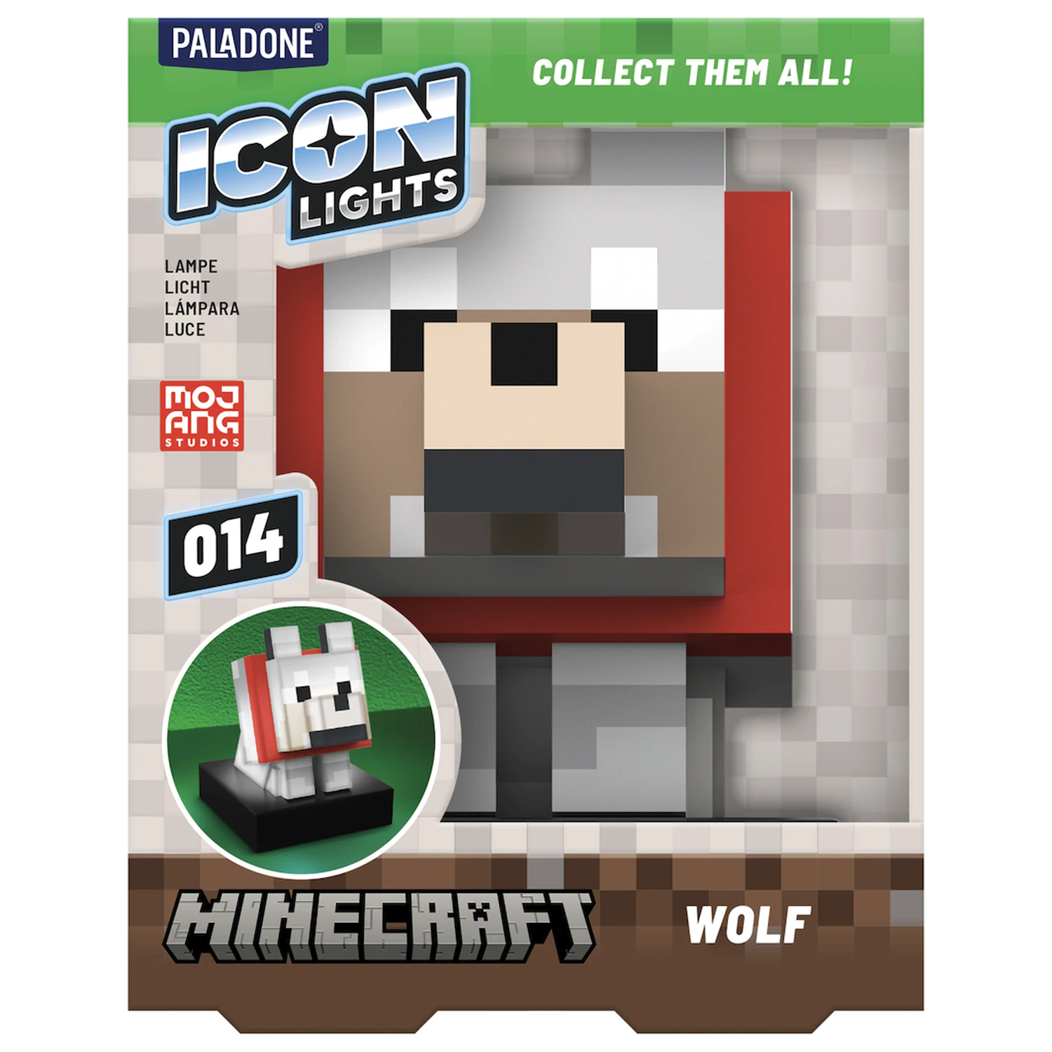 Minecraft Wolf Icon Lampe Produktfoto
