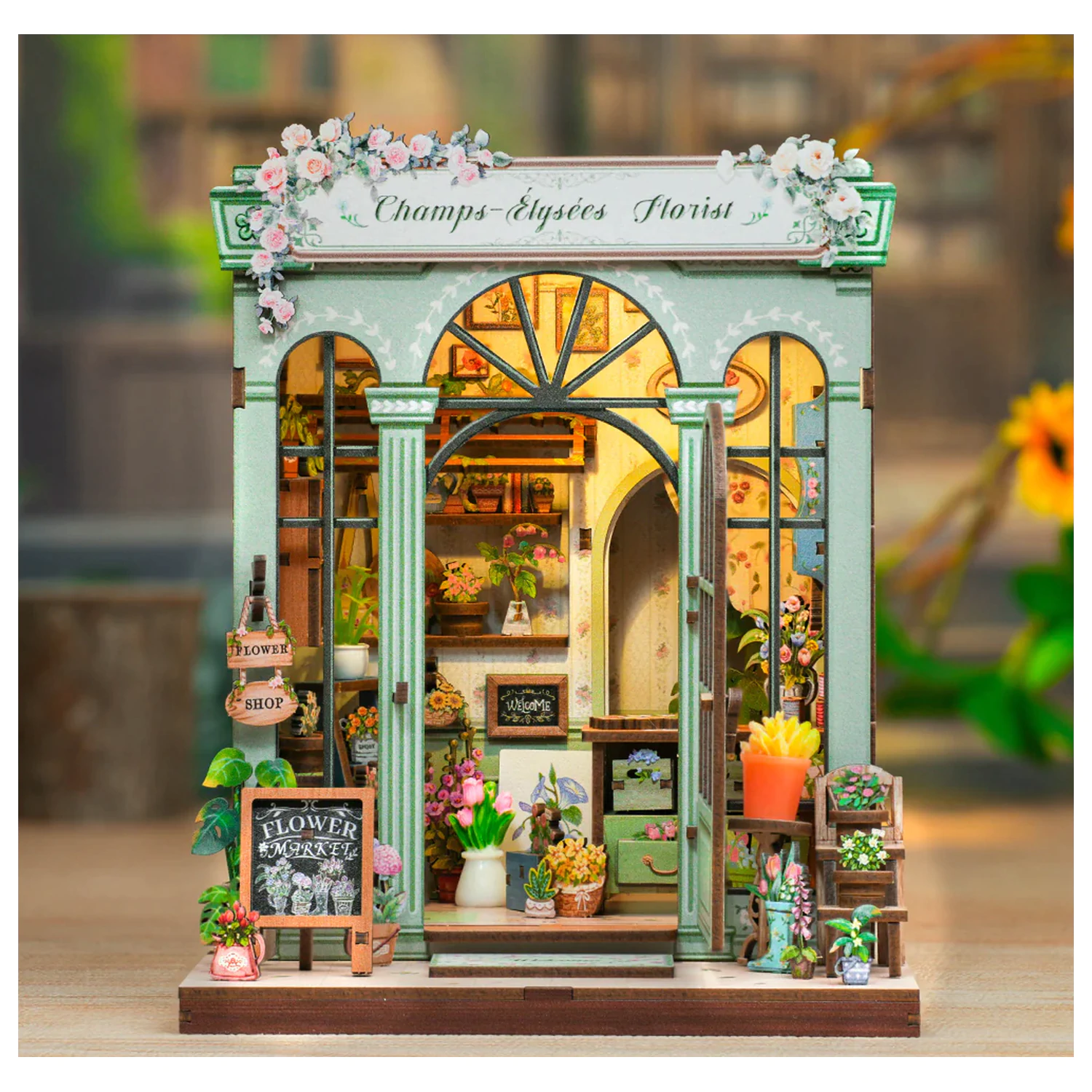 Miniature House DIY Champs-Élysées Florist 199teiliges + LED Light Bausatz Produktfoto