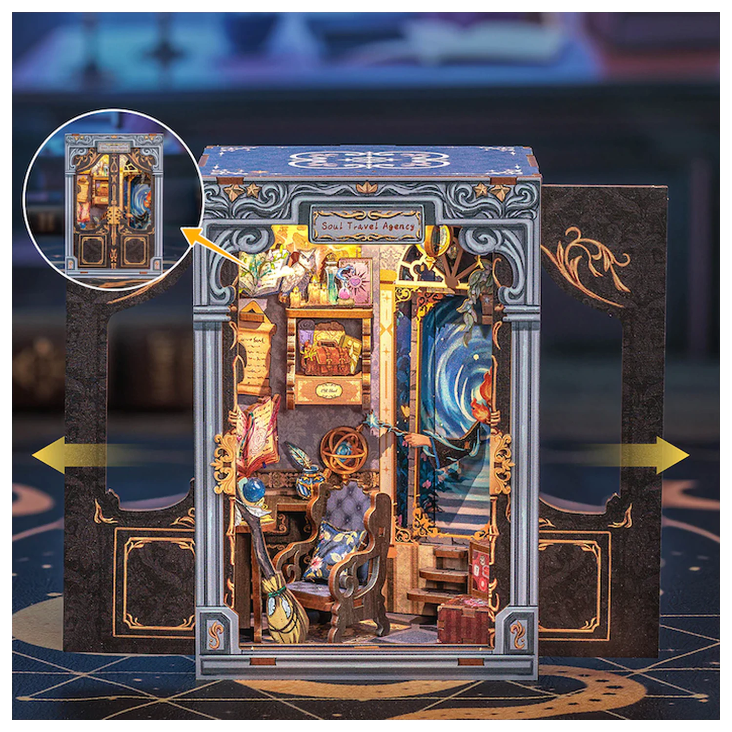 MINIATURE HOUSE DIY Soul Travel Agency 97tlg. + LED Licht Bausatz Produktfoto