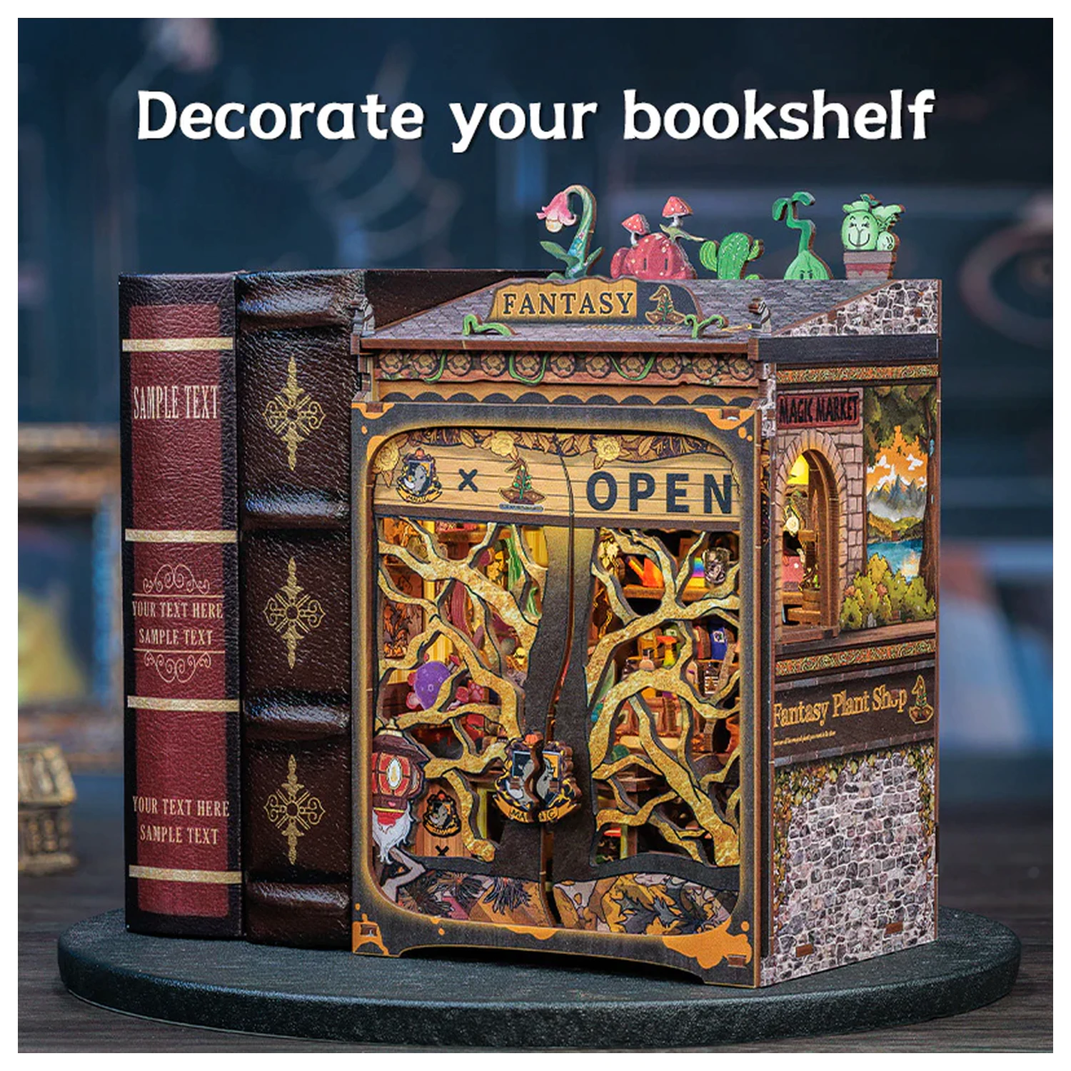 MINIATURE HOUSE DIY Fantasy Plant Shop 146 Teile + LED-Licht Bausatz Produktfoto