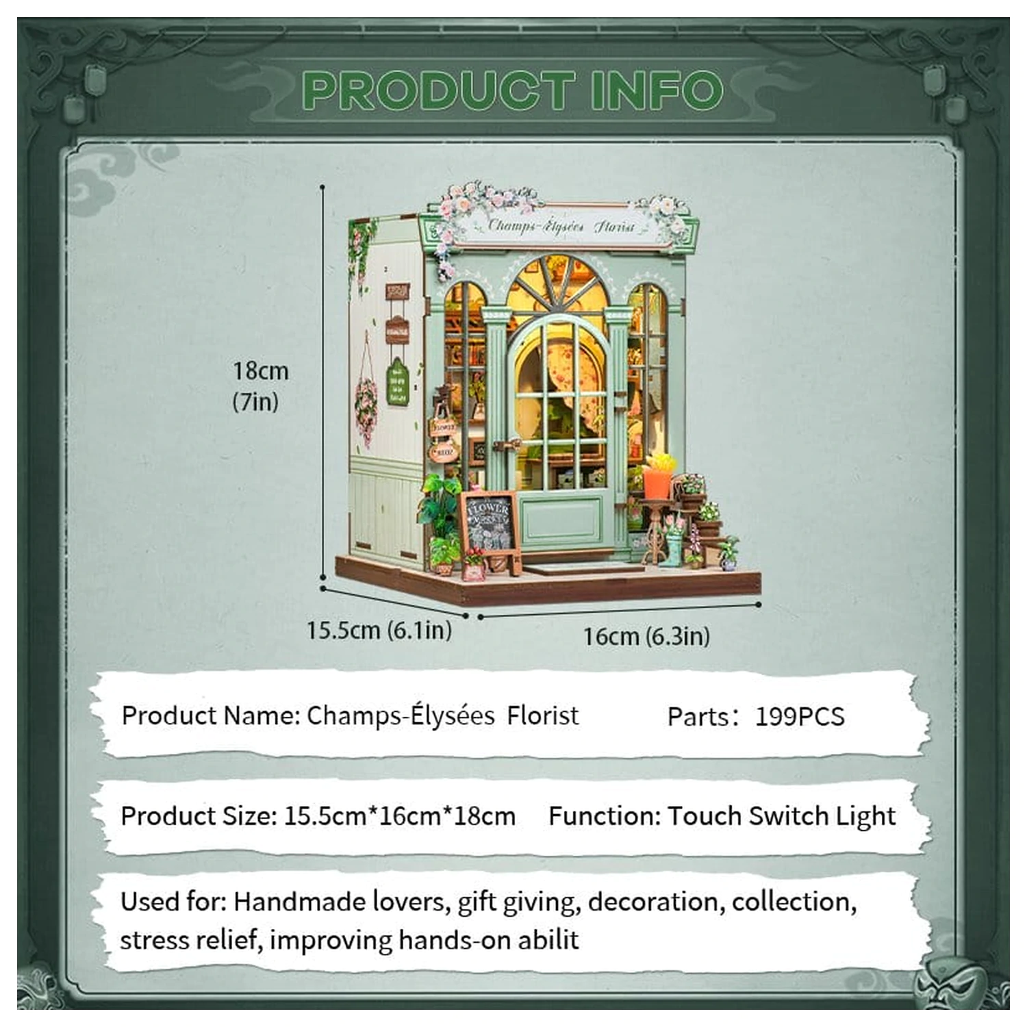 Miniatur Haus Modellbausatz Champs-Élysées Florist 18 x 16 cm Produktfoto