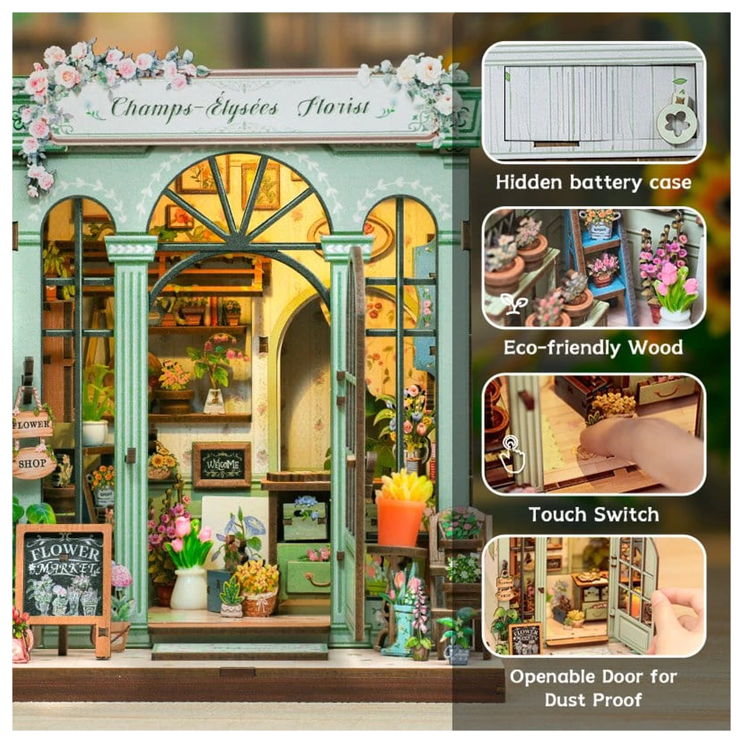Miniatur Haus Modellbausatz Champs-Élysées Florist 18 x 16 cm Produktfoto