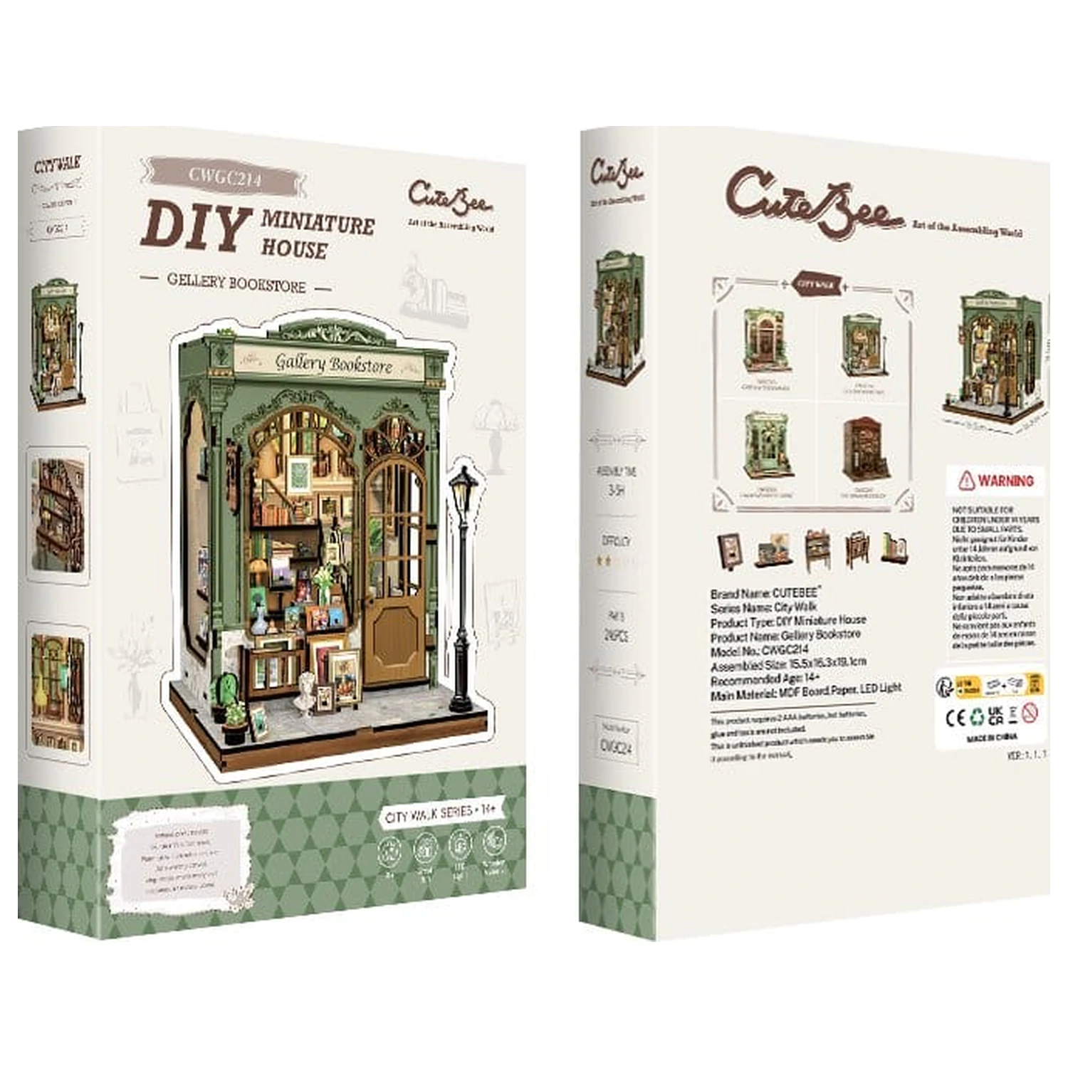 Miniatur Haus Modellbausatz Galerie Buchhandlung 20 x 16 cm Produktfoto