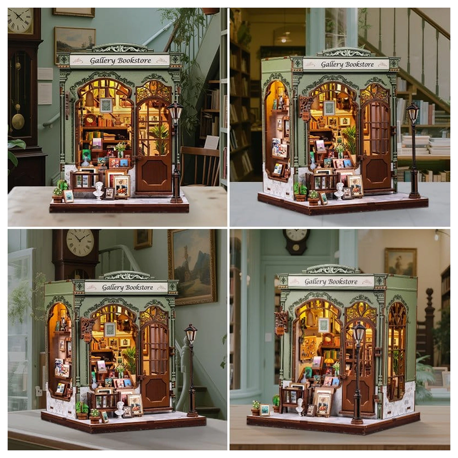 Miniatur Haus Modellbausatz Galerie Buchhandlung 20 x 16 cm Produktfoto
