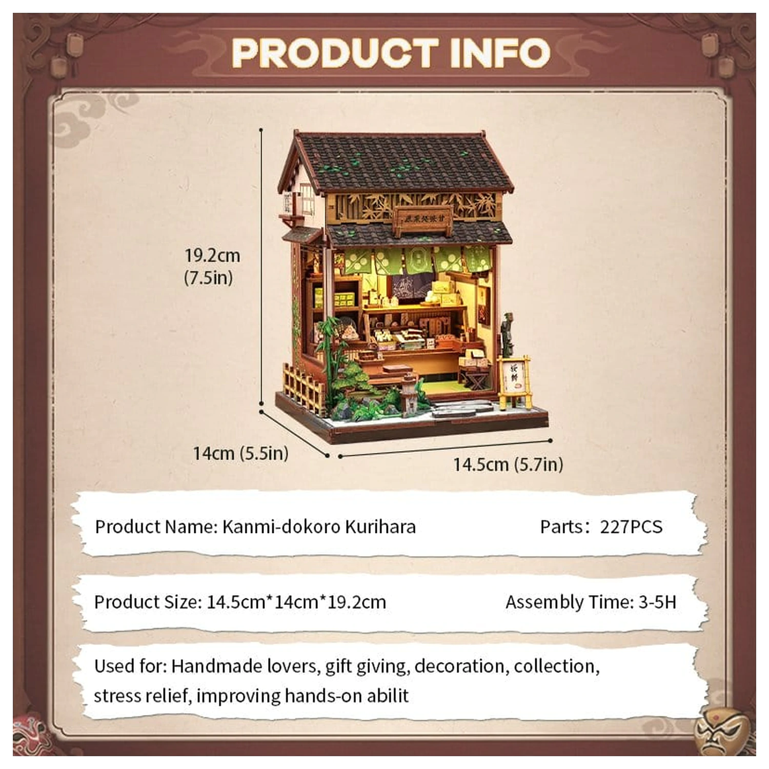 Miniatur Haus Modellbausatz Kanmi-dokoro Kurihara 19 x 15 cm Produktfoto