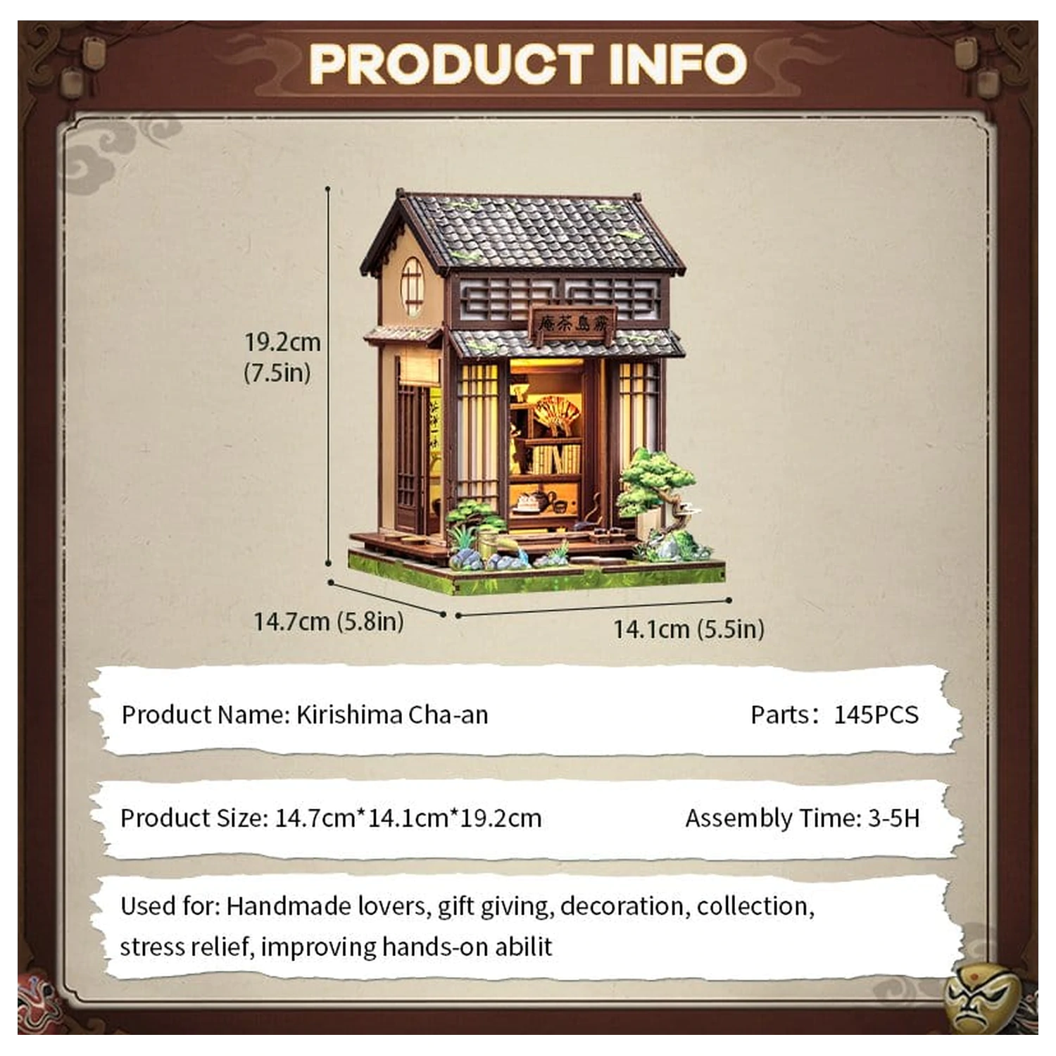 Miniatur Haus Modellbausatz Kirishima Cha-an 19 x 14 cm Produktfoto