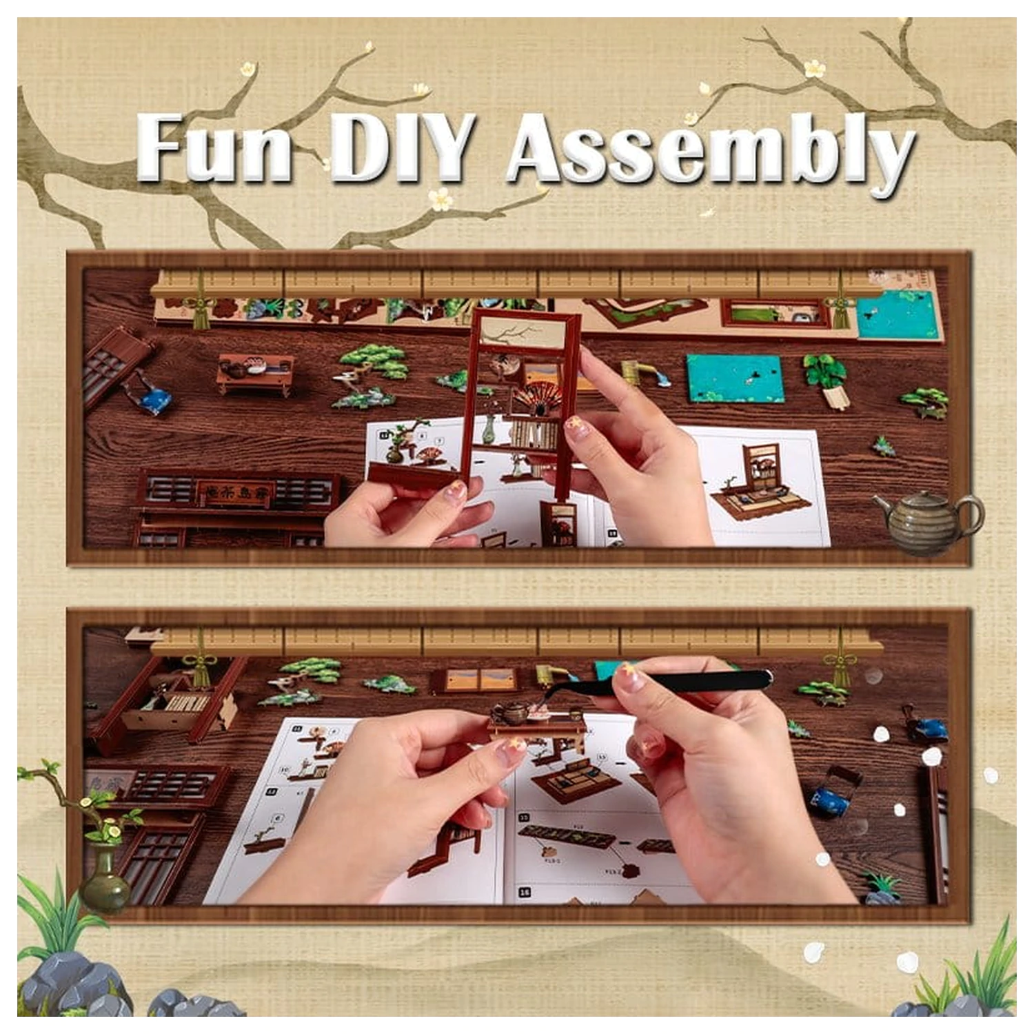 Miniatur Haus Modellbausatz Kirishima Cha-an 19 x 14 cm Produktfoto