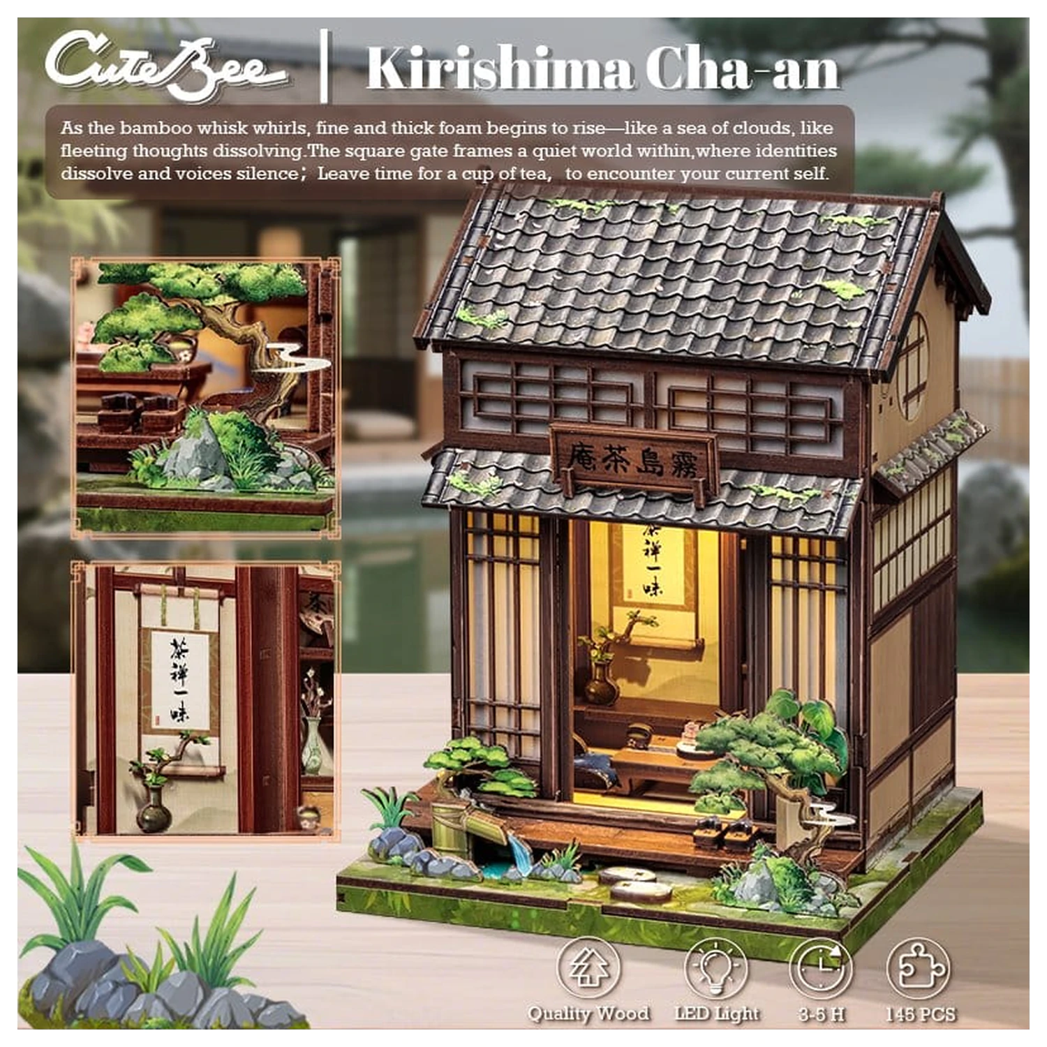 Miniatur Haus Modellbausatz Kirishima Cha-an 19 x 14 cm Produktfoto