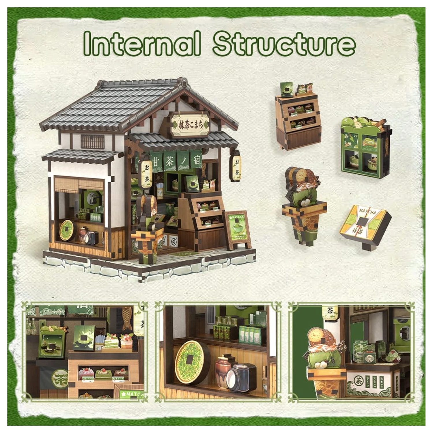 Miniatur Haus Modellbausatz Kyoto Matcha Cottage 11 x 9 cm Produktfoto