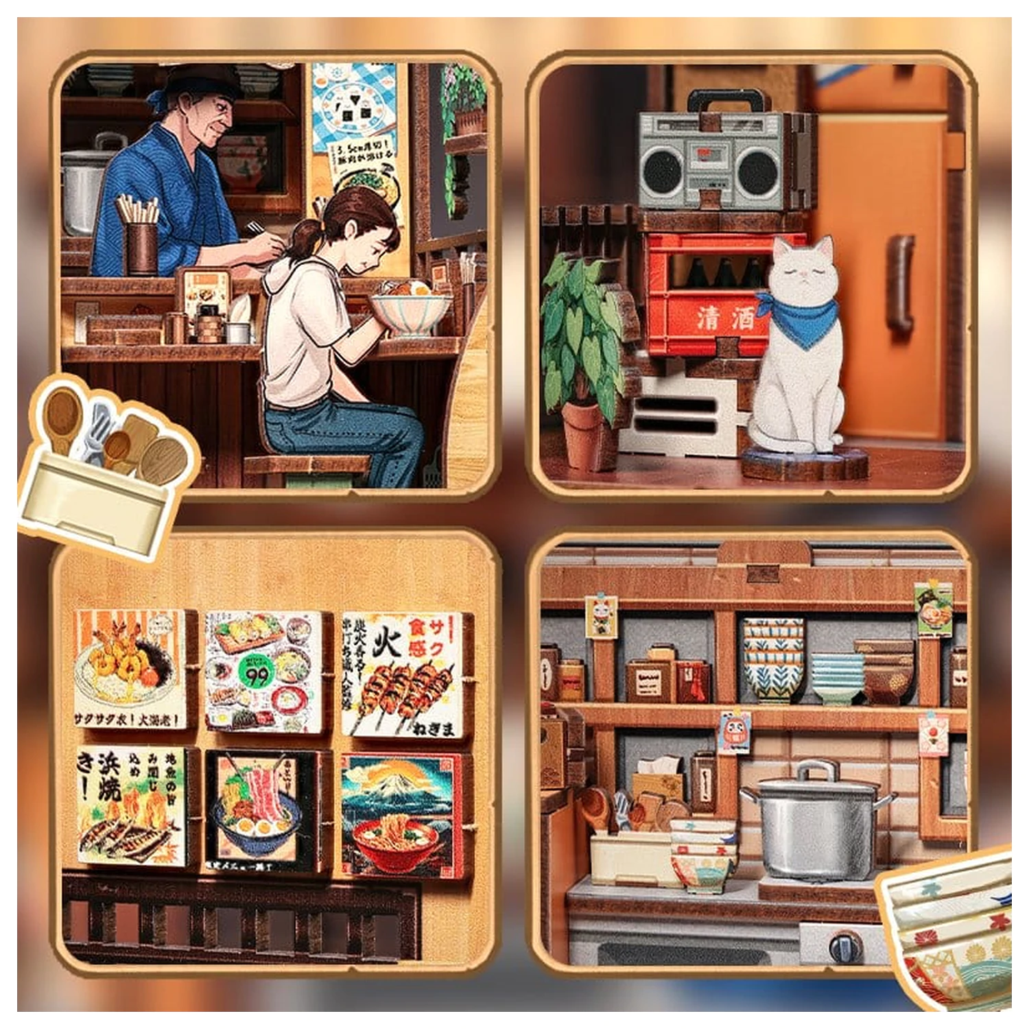 Miniatur Haus Modellbausatz Oishii Kyoto 22 x 13 cm Produktfoto