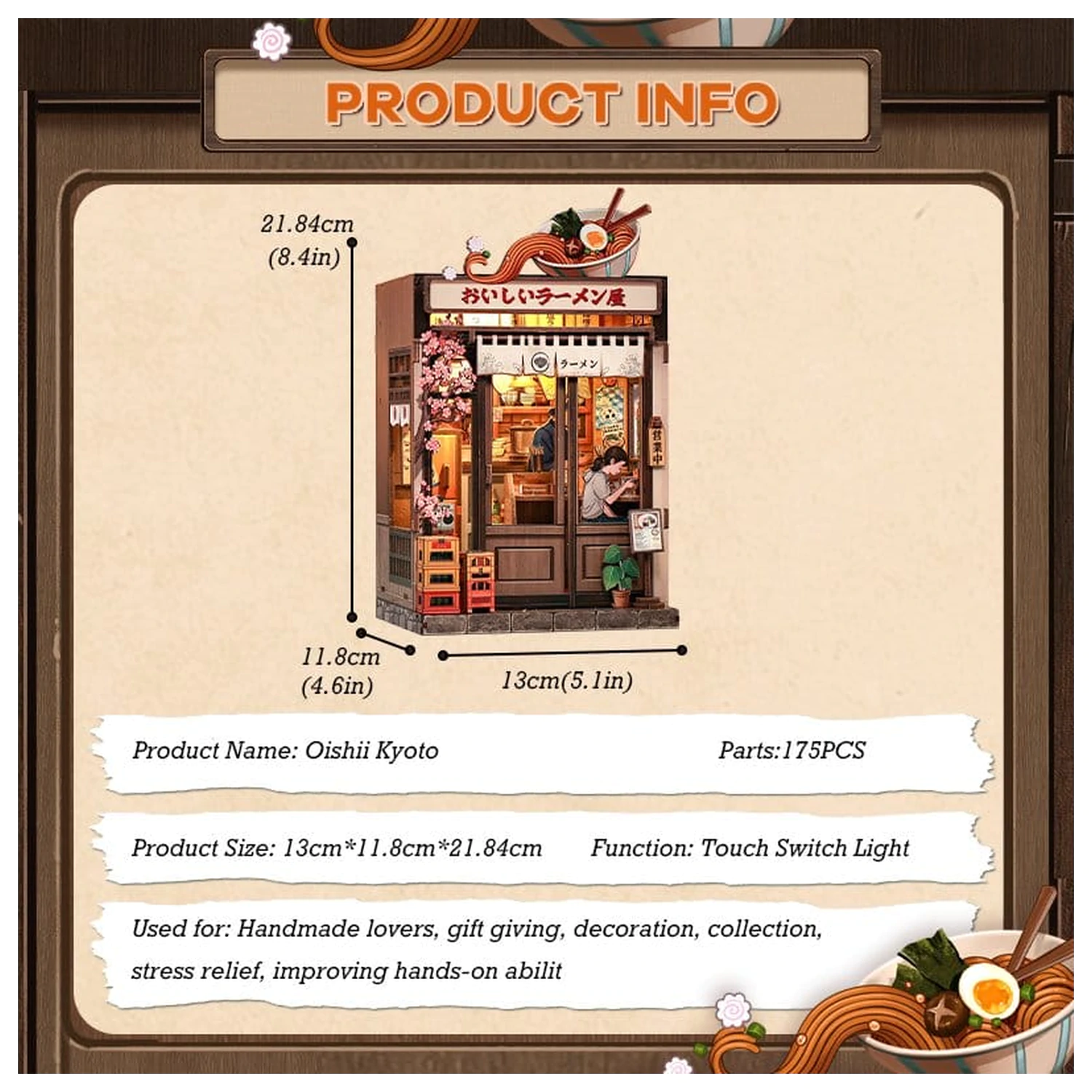 Miniatur Haus Modellbausatz Oishii Kyoto 22 x 13 cm Produktfoto